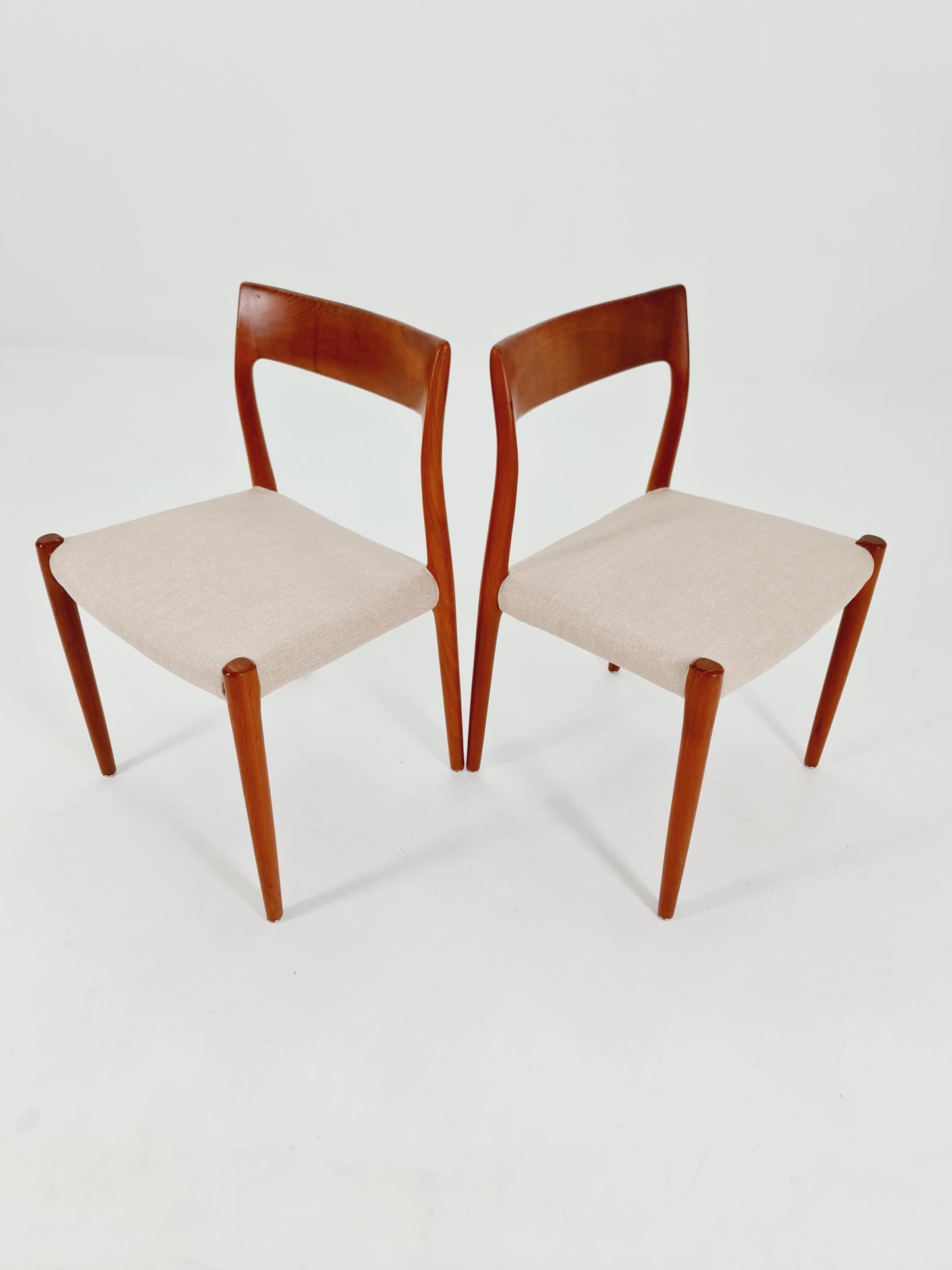 Vintage Danish teak dining charis by Niels Otto Moller Model 77, 1960s, set of 2