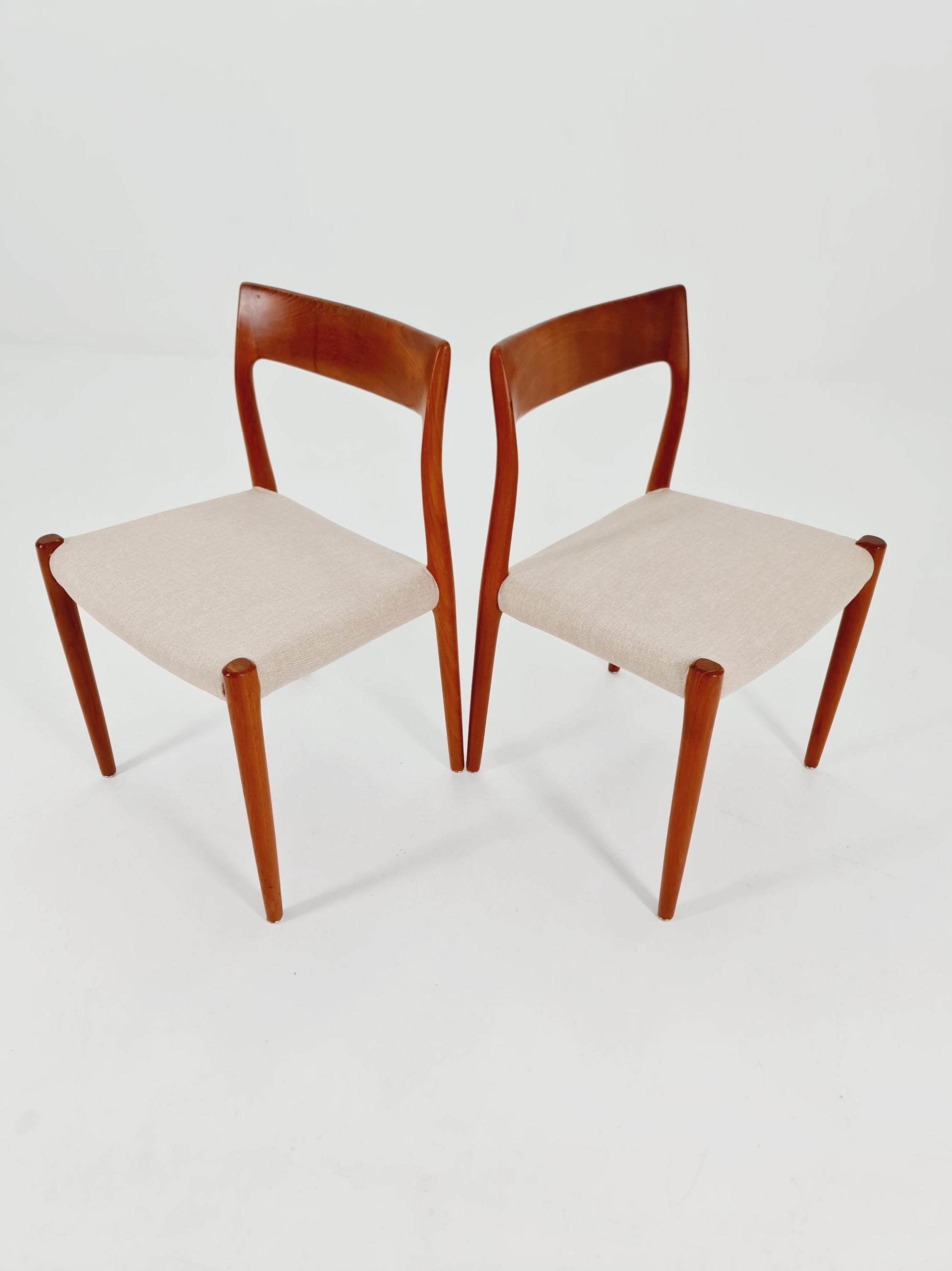 Vintage Danish teak dining charis by Niels Otto Moller Model 77, 1960s, set of 2