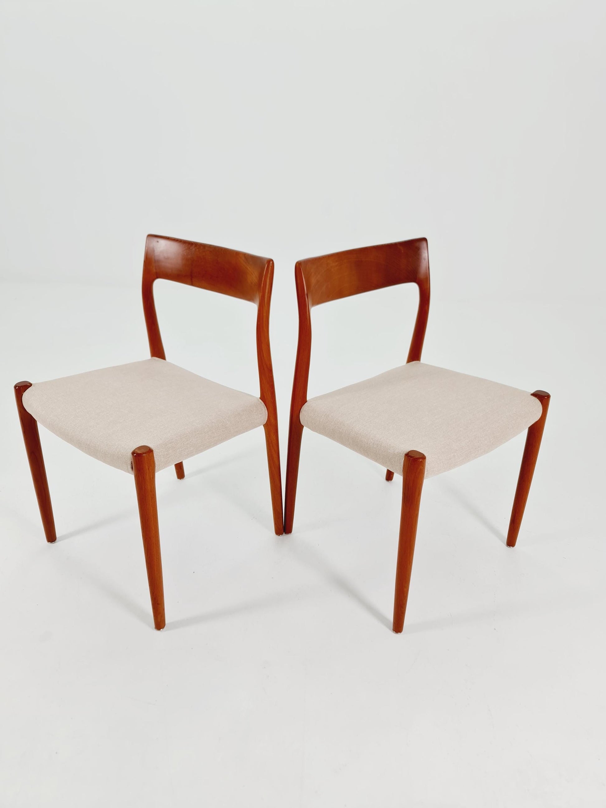 Vintage Danish teak dining charis by Niels Otto Moller Model 77, 1960s, set of 2