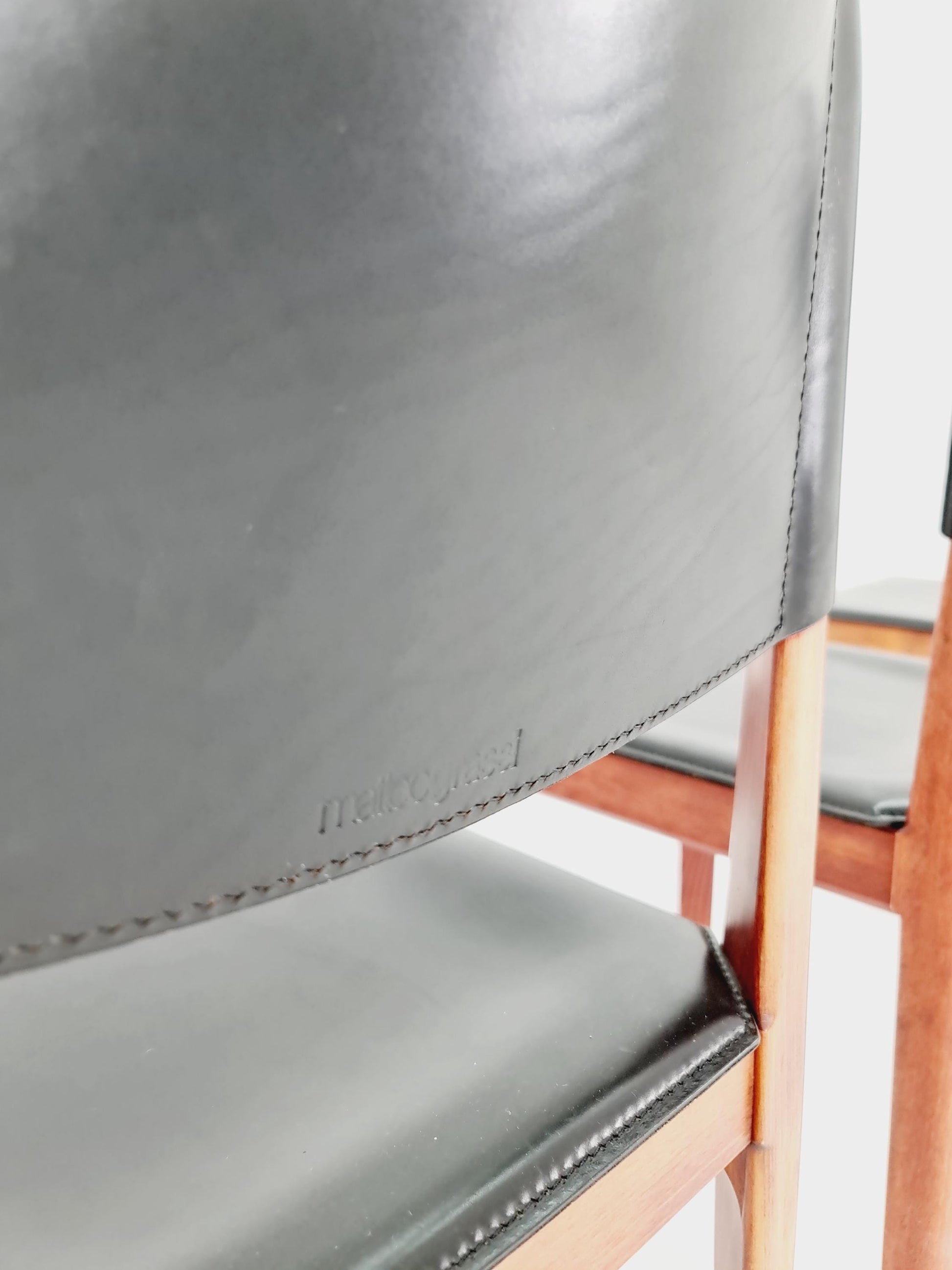 Midcentury Italien Dining Leather chairs by Matteo Grassi , set of 6