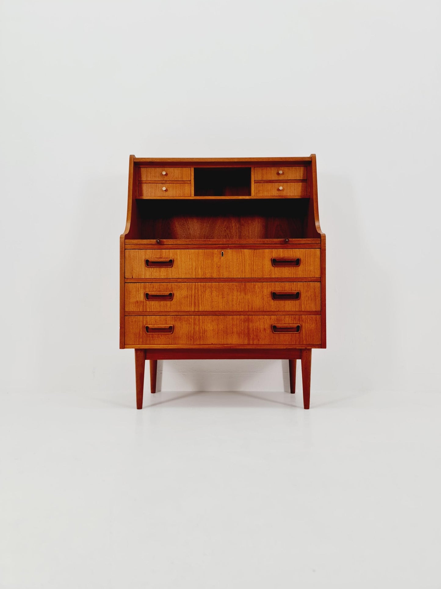 Midcentury Danish vintage teak secretary, table ByGunnar Nielsen Tibergaard , 1960s