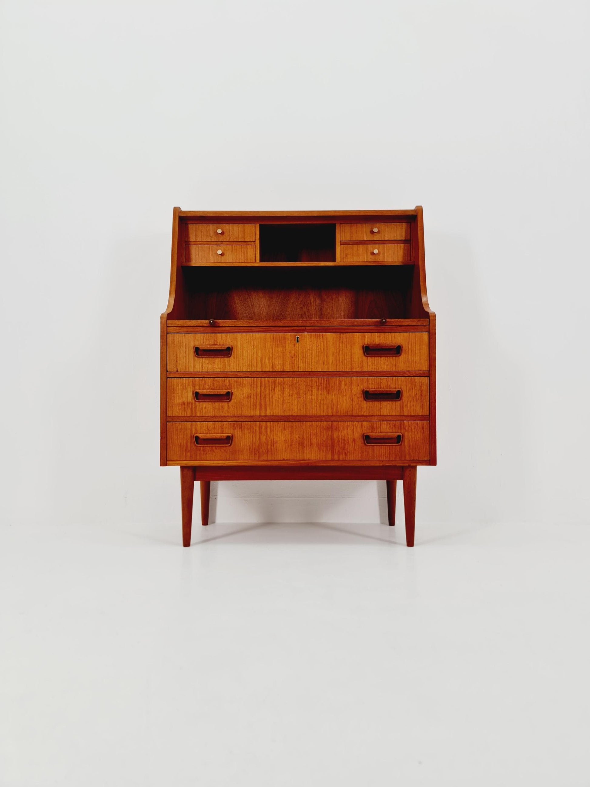Midcentury Danish vintage teak secretary, table ByGunnar Nielsen Tibergaard , 1960s