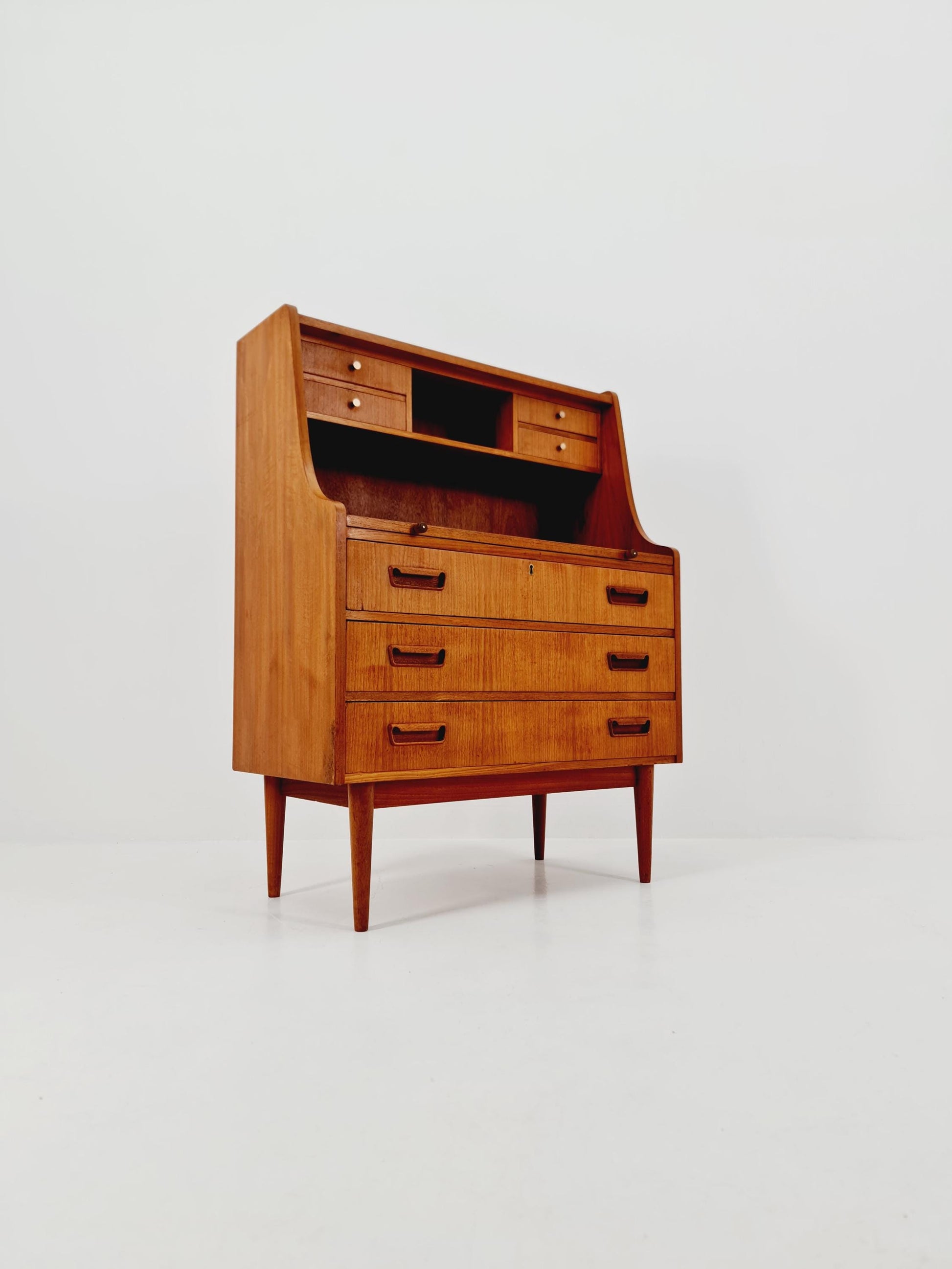 Midcentury Danish vintage teak secretary, table ByGunnar Nielsen Tibergaard , 1960s