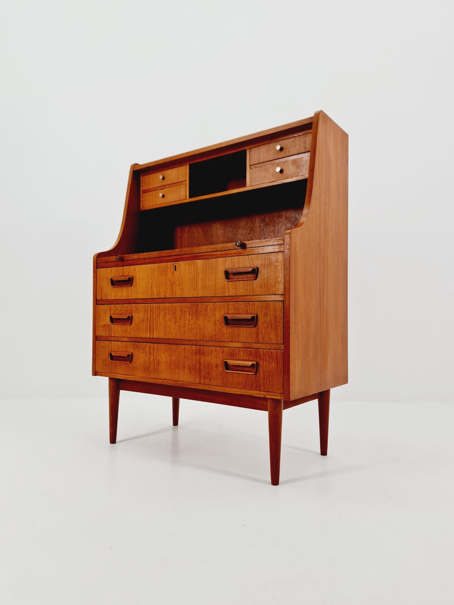 Midcentury Danish vintage teak secretary, table ByGunnar Nielsen Tibergaard , 1960s