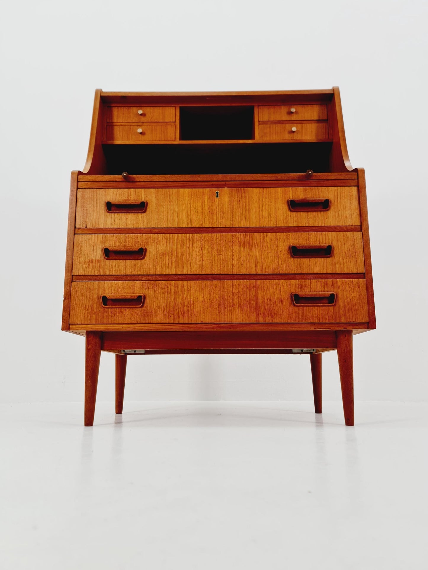 Midcentury Danish vintage teak secretary, table ByGunnar Nielsen Tibergaard , 1960s