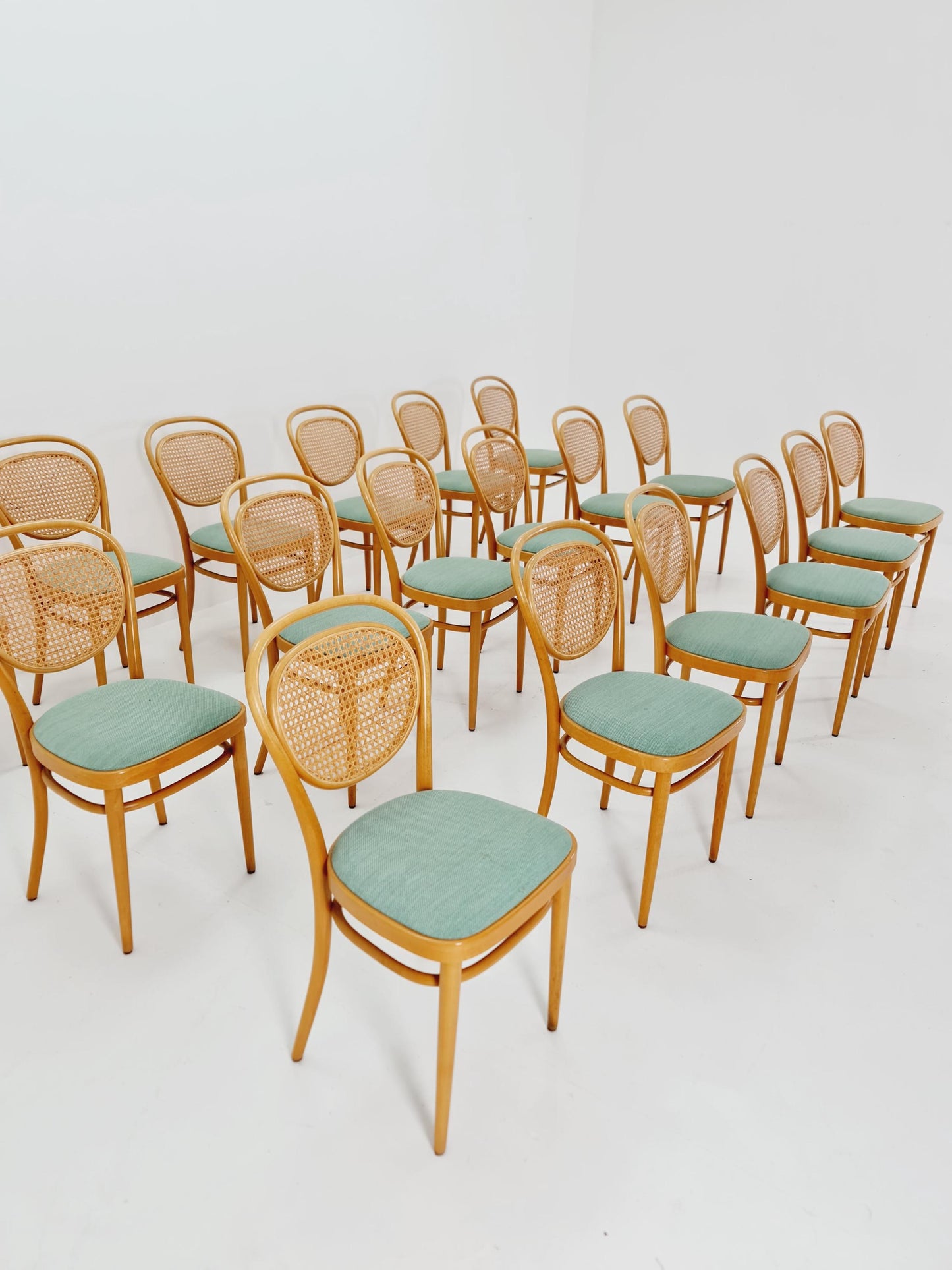 1 of 19 Original Thonet 215 R Bentwood Dining Chairs with Cane Backs &Rattan – Vintage Bistro / Cafe Chairs