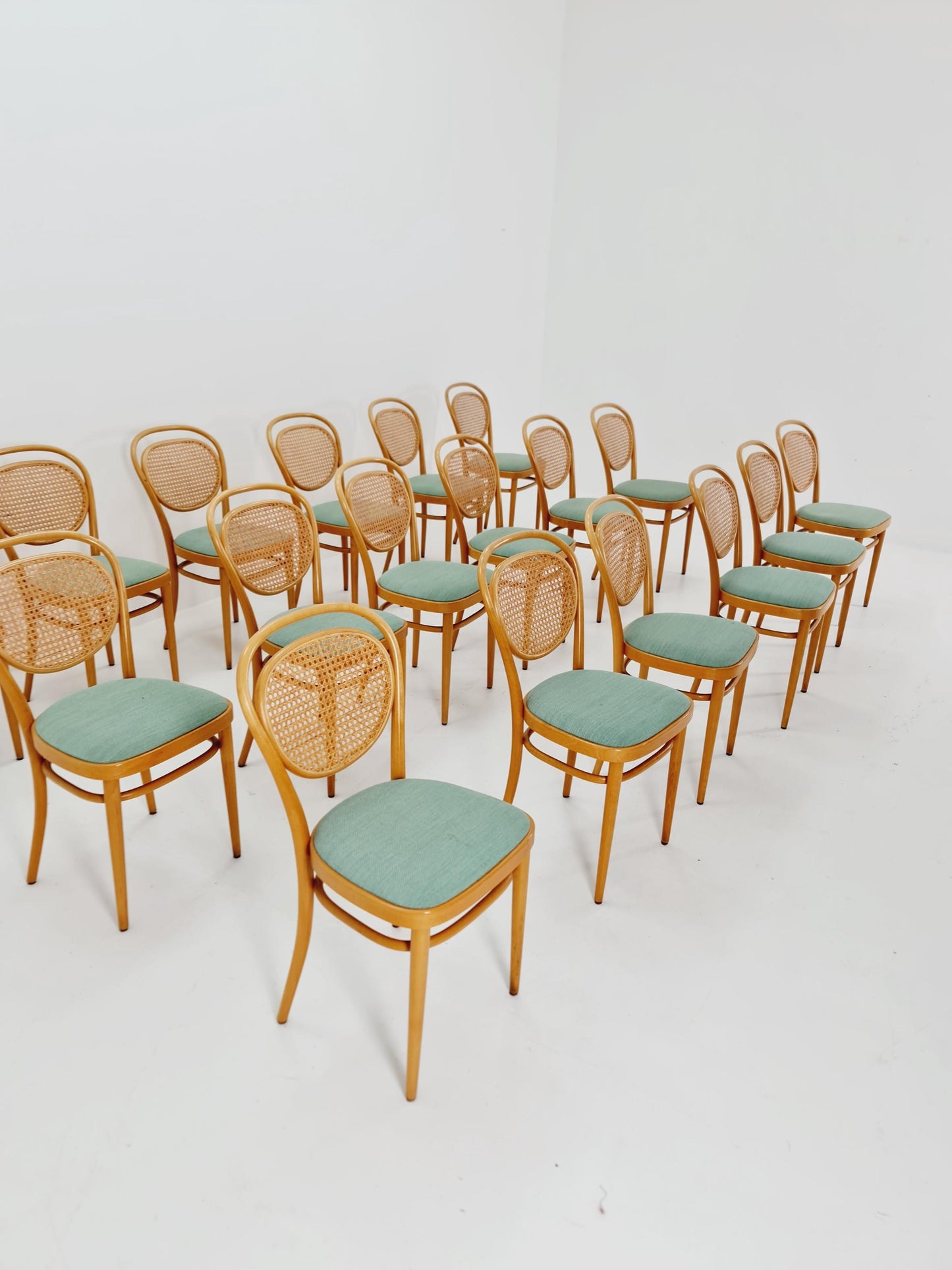 1 of 19 Original Thonet 215 R Bentwood Dining Chairs with Cane Backs &Rattan – Vintage Bistro / Cafe Chairs