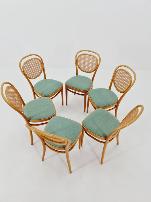 1 of 19 Original Thonet 215 R Bentwood Dining Chairs with Cane Backs &Rattan – Vintage Bistro / Cafe Chairs
