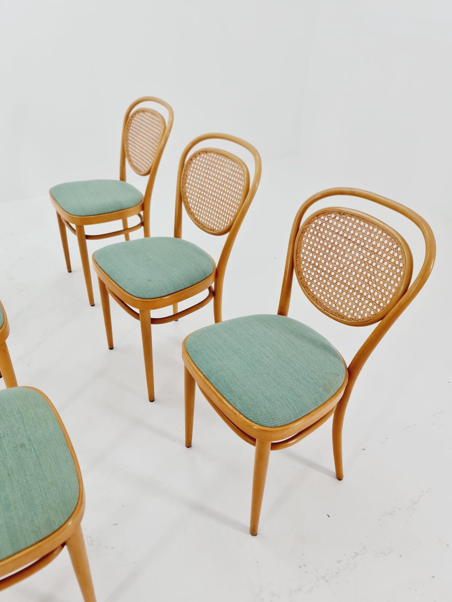 1 of 19 Original Thonet 215 R Bentwood Dining Chairs with Cane Backs &Rattan – Vintage Bistro / Cafe Chairs