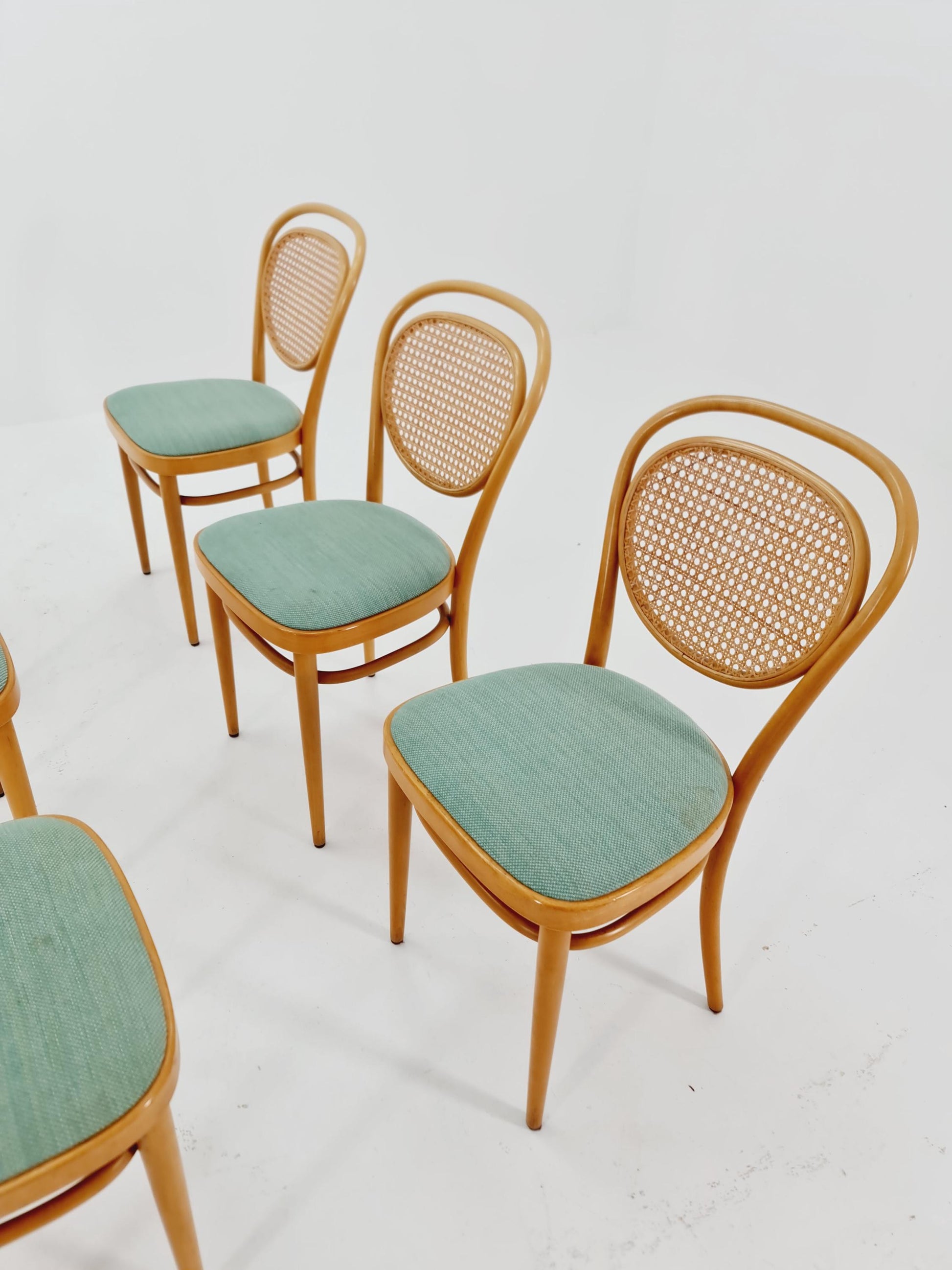 1 of 19 Original Thonet 215 R Bentwood Dining Chairs with Cane Backs &Rattan – Vintage Bistro / Cafe Chairs