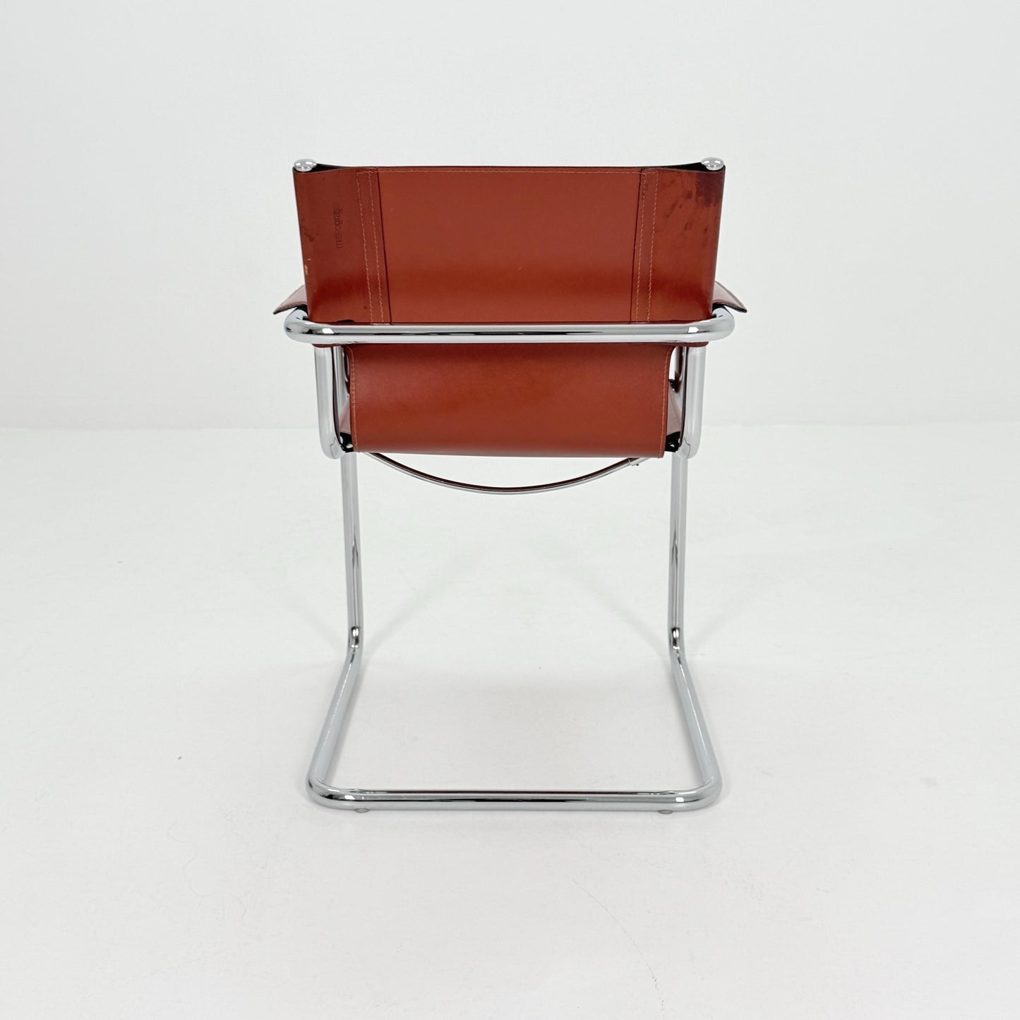 Mid century Matteo Grassi MG5 Dark Cognac Leather Bauhaus Chair, 1980s Italy — Mart Stam & Marcel Breuer