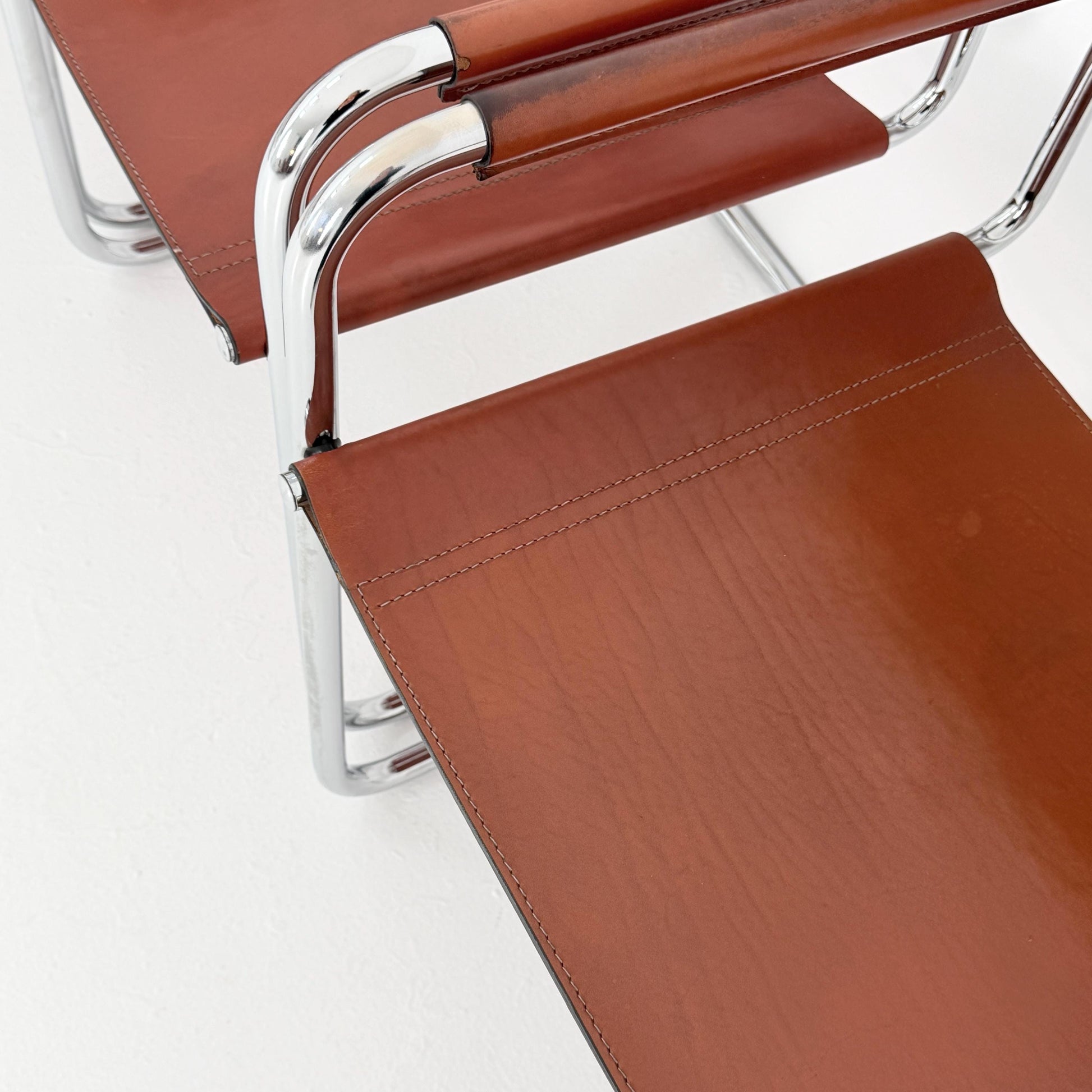 Set of 8 Bauhaus Mart Stam Marcel Brauer Dining-Office S34 armchairs for Linea Fiam Italy 1980s