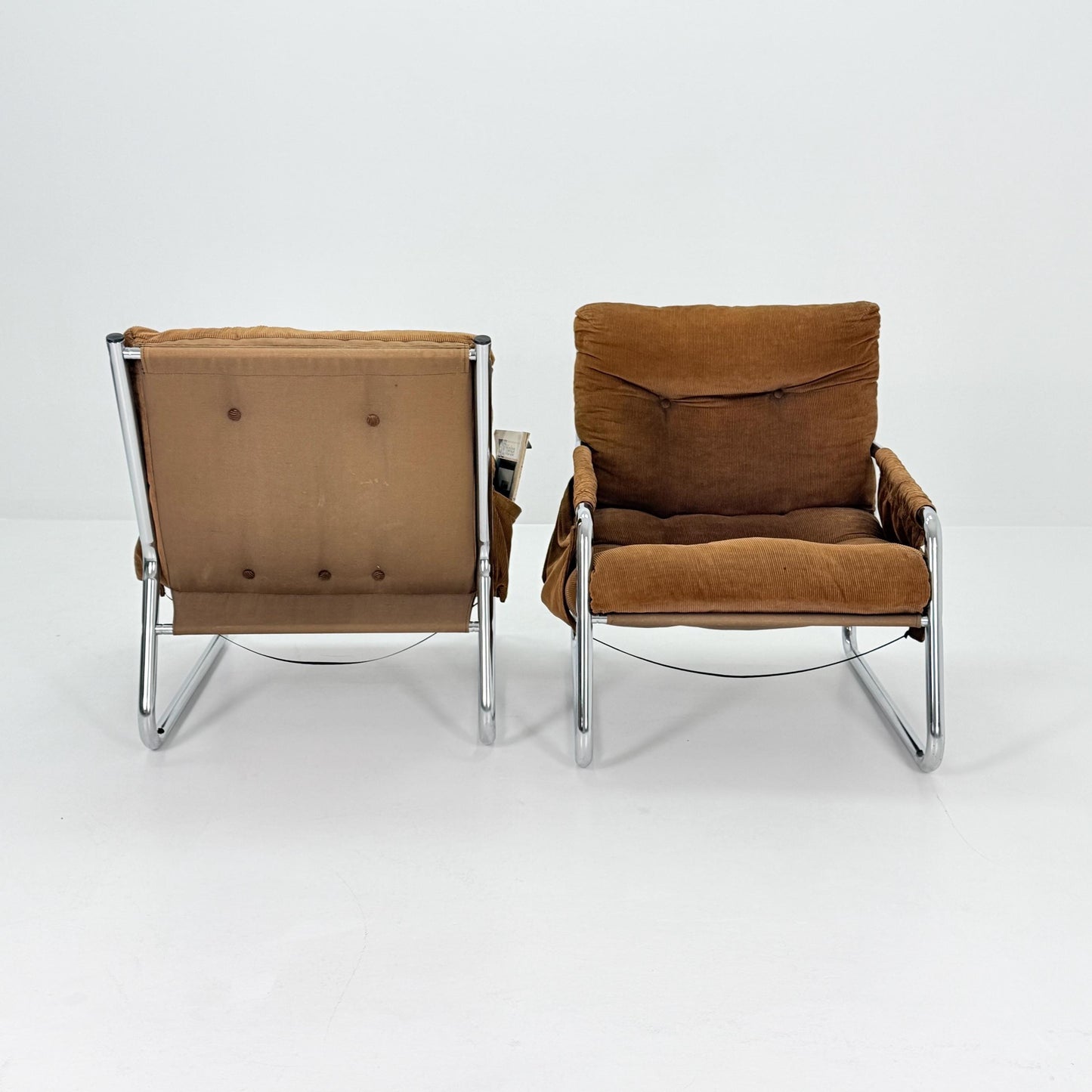 Rare Set of 2 Mid century lounge chairs By Gillis Lundgren Ikea Hoss Sweden 1970s
