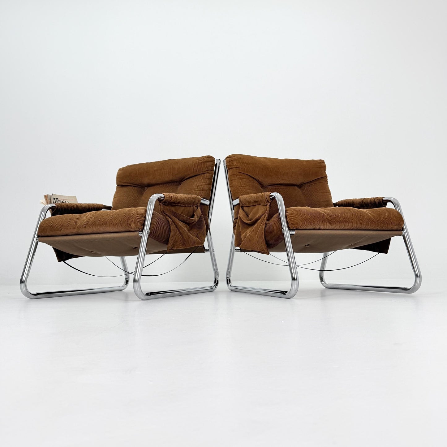 Rare Set of 2 Mid century lounge chairs By Gillis Lundgren Ikea Hoss Sweden 1970s