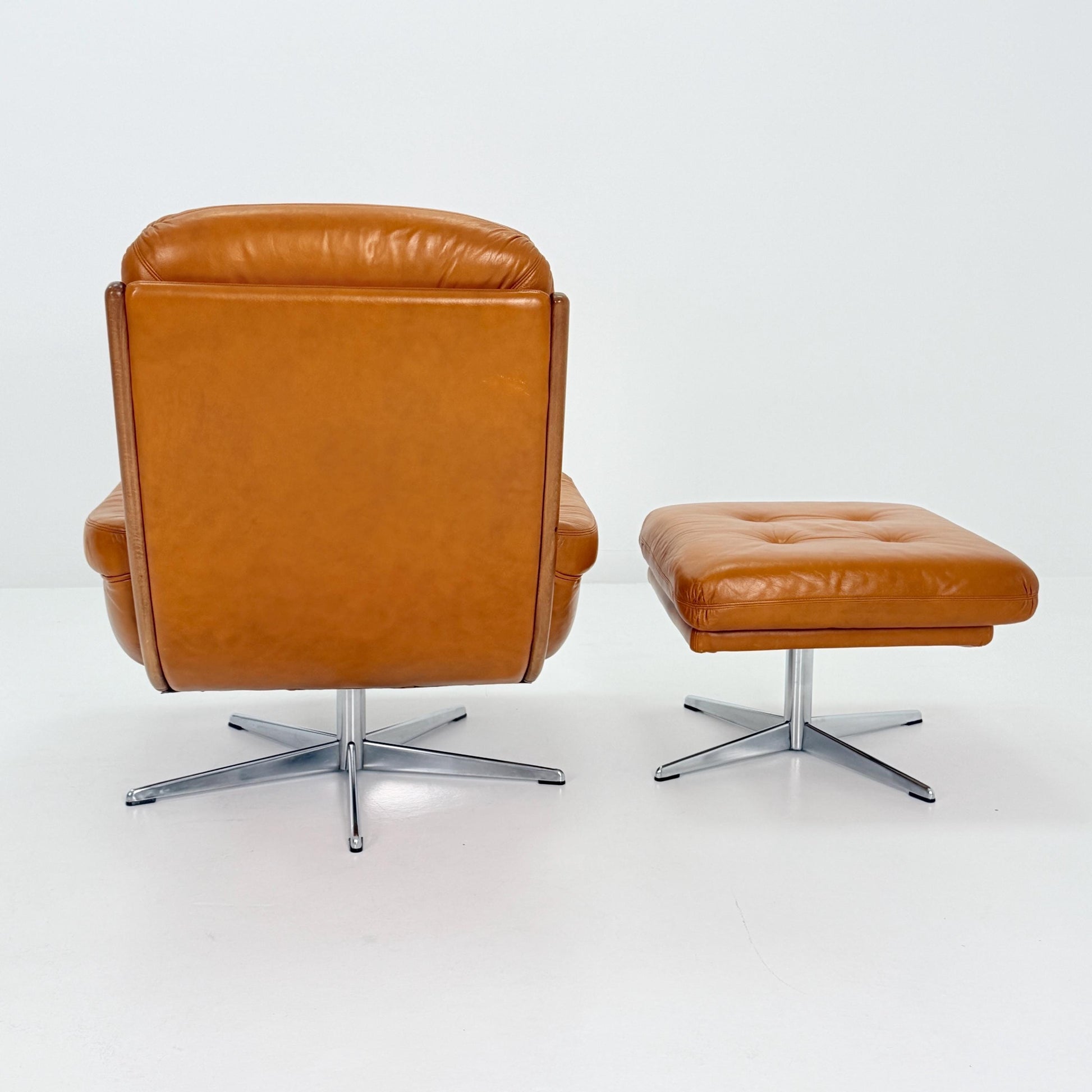 Mid Century Lounge Chair & Ottoman by Eugen Schmidt for Soloform, Germany 1970s