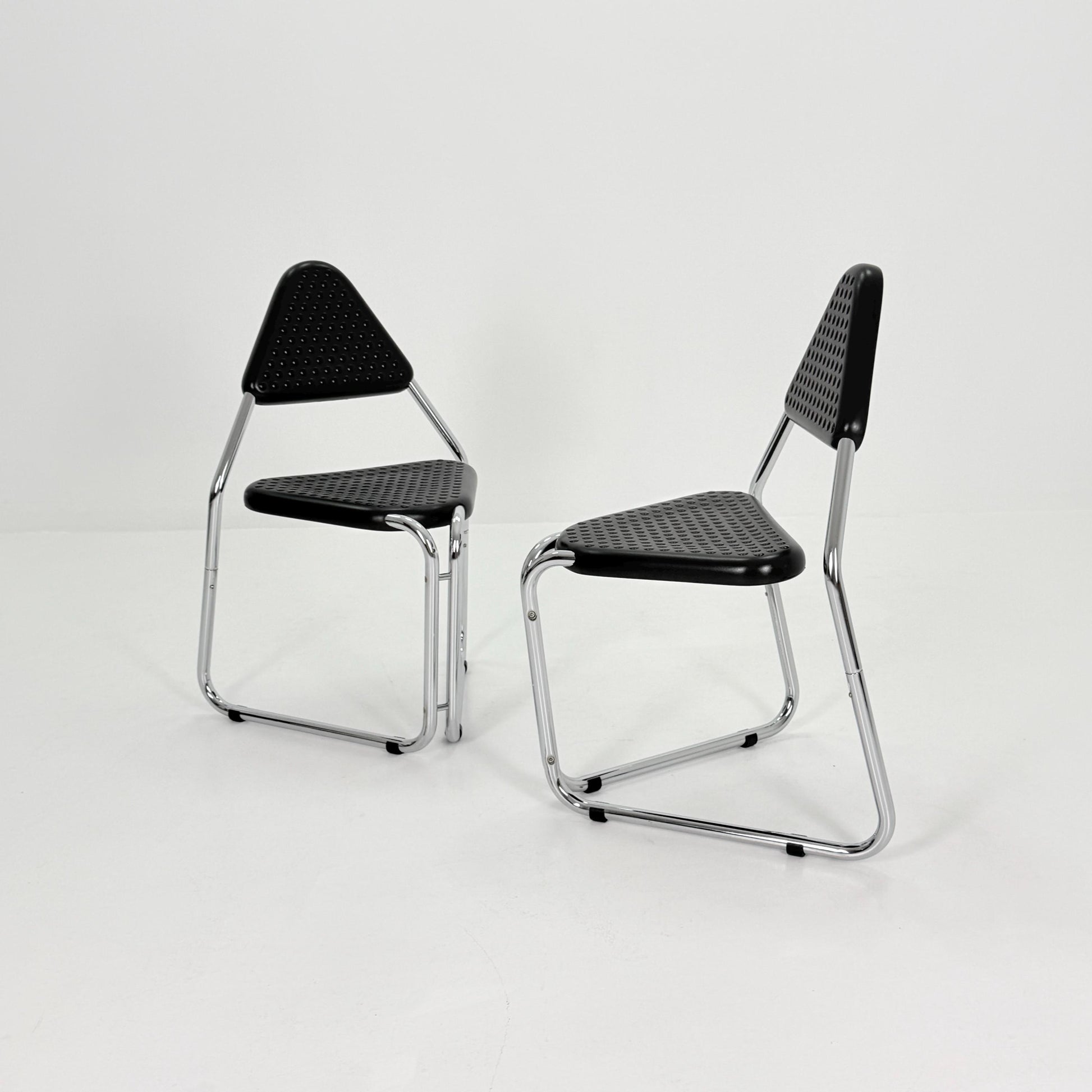 Set of 2 Memphis Style Triangular Dining Chairs, 1980s Germany