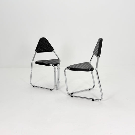 Set of 2 Memphis Style Triangular Dining Chairs, 1980s Germany