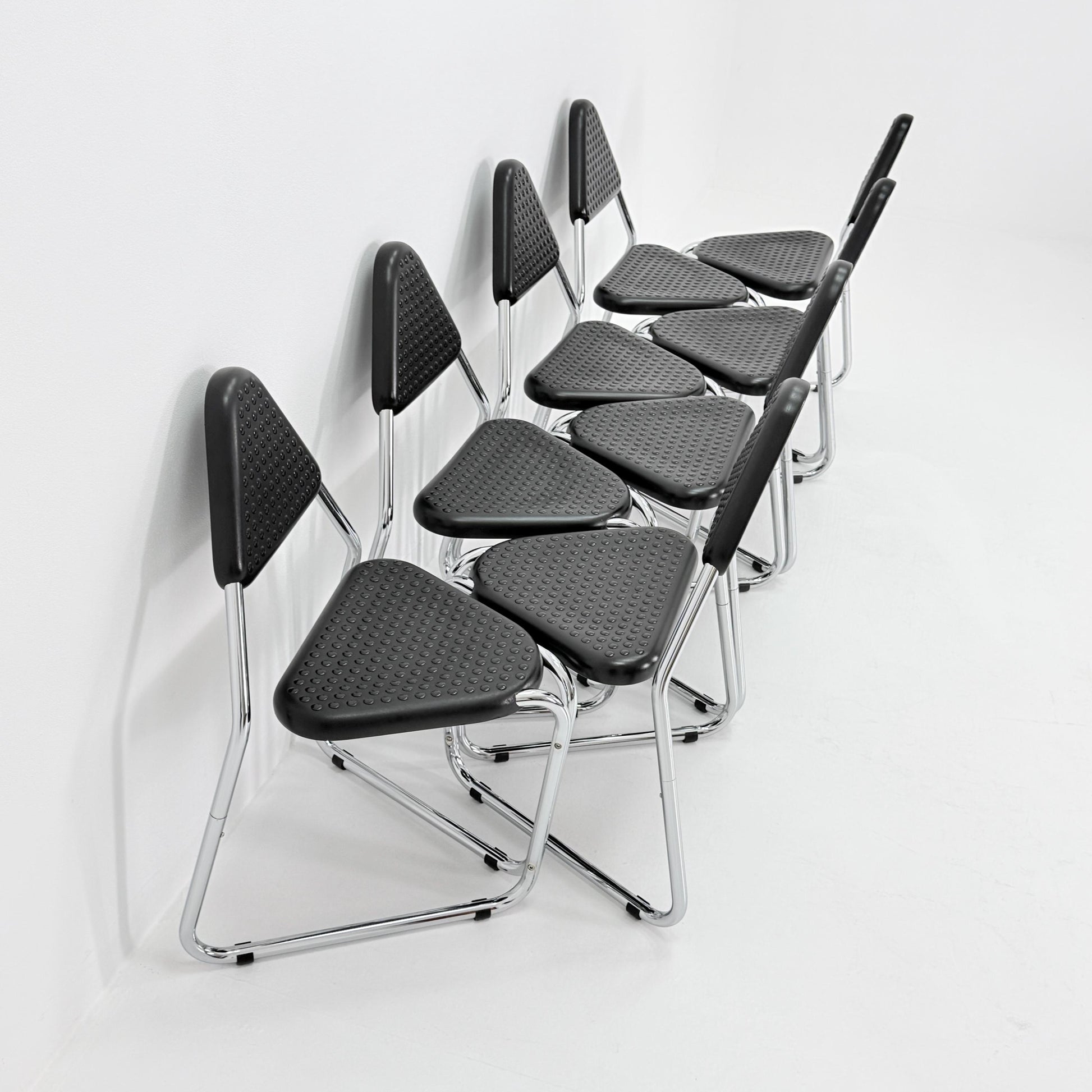 Set of 2 Memphis Style Triangular Dining Chairs, 1980s Germany