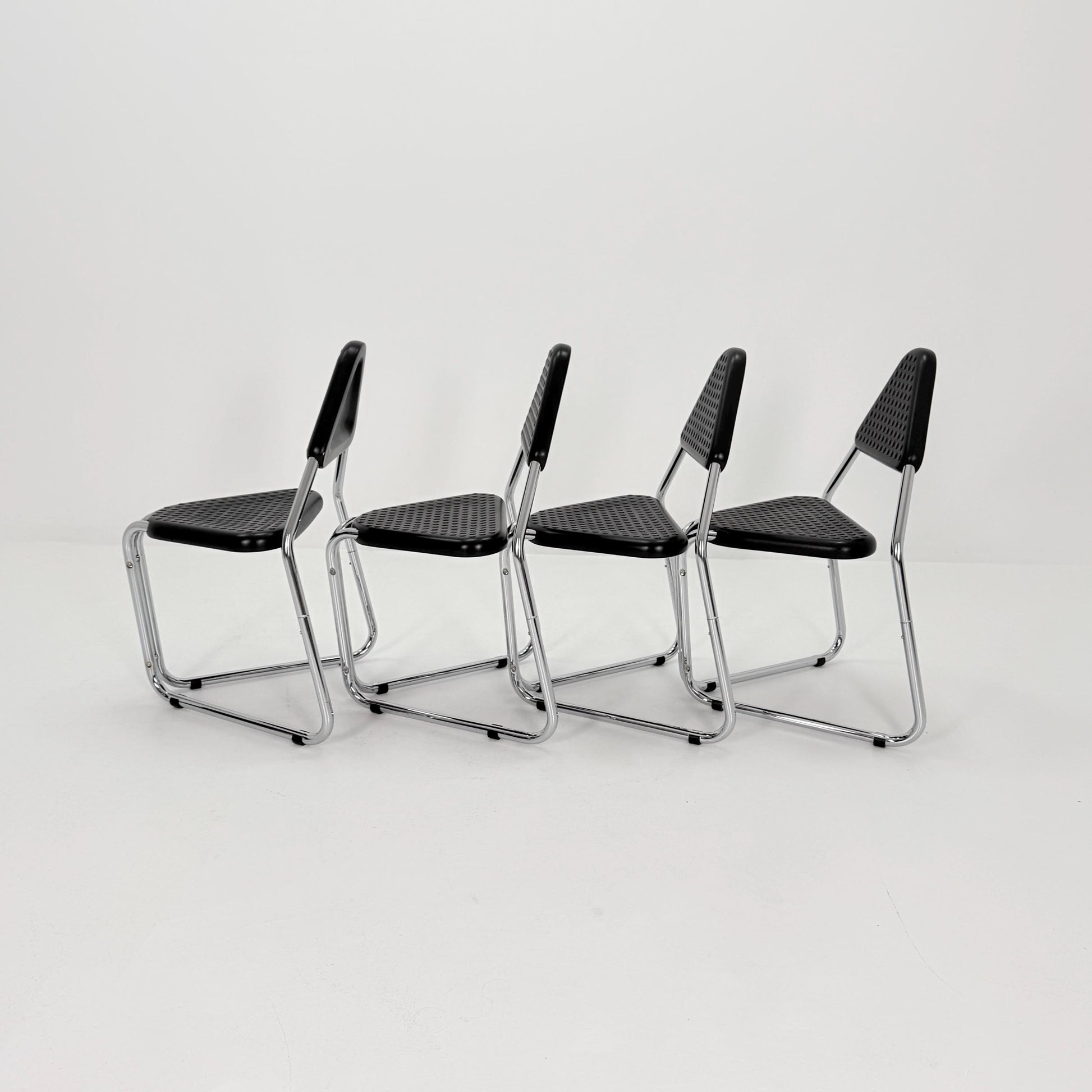 Set of 4 Memphis Style Triangular Dining Chairs, 1980s Germany
