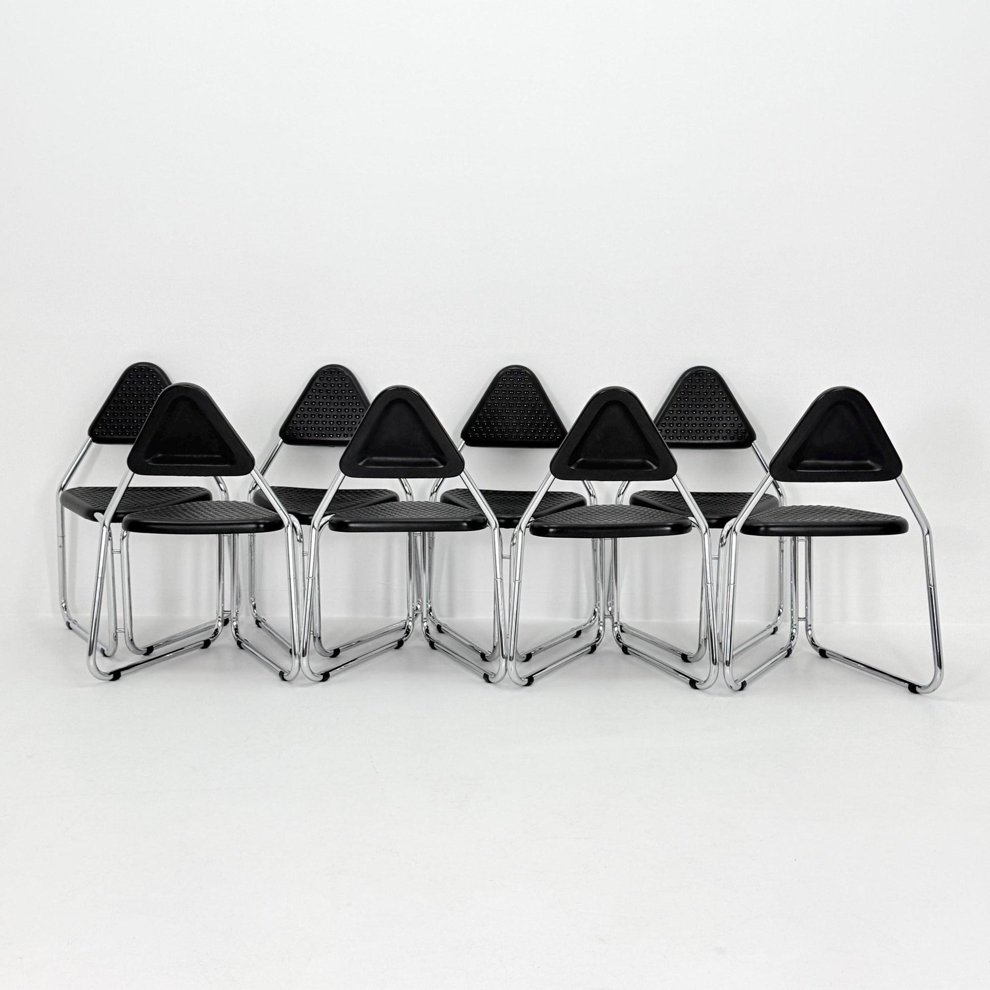 Set of 4 Memphis Style Triangular Dining Chairs, 1980s Germany