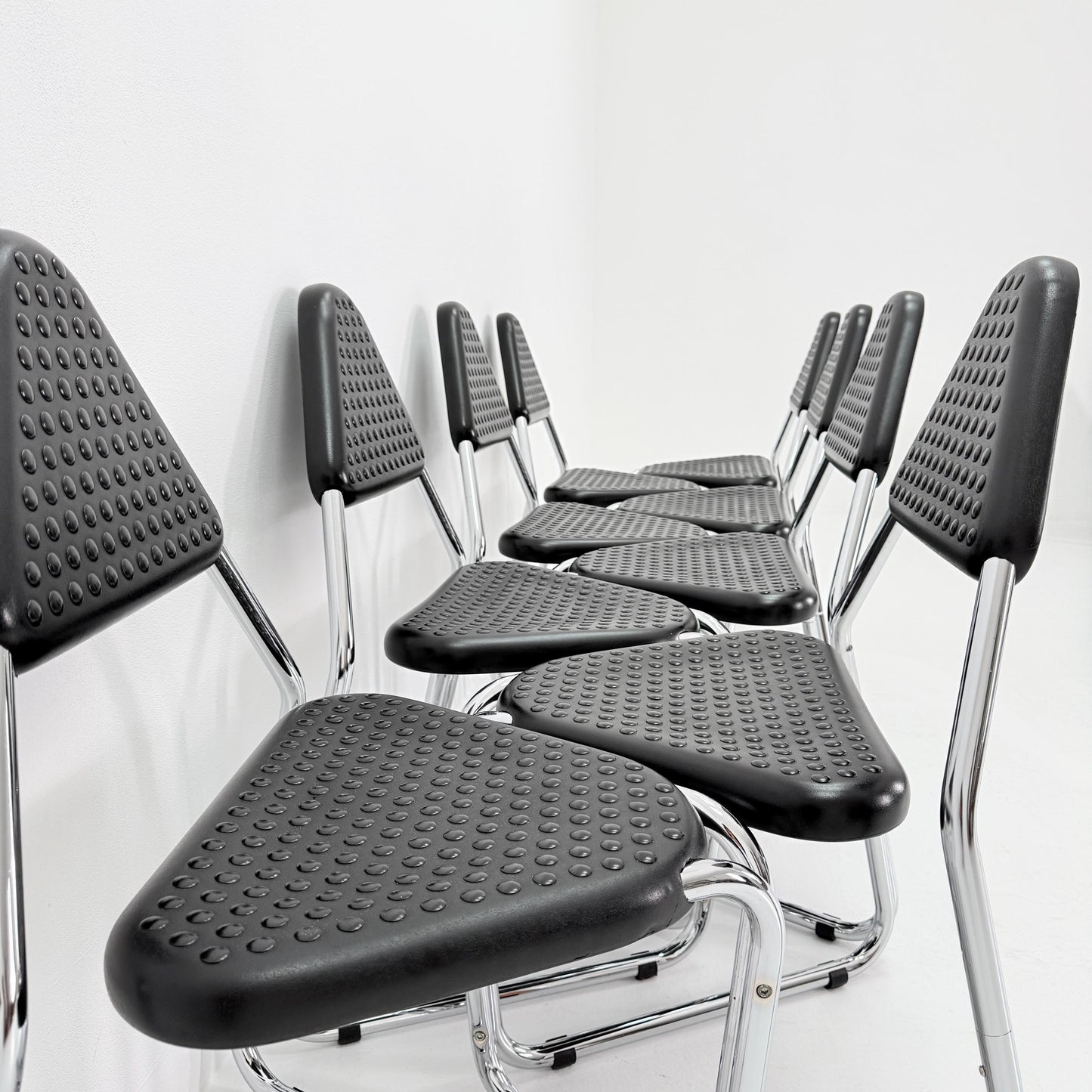 Set of 4 Memphis Style Triangular Dining Chairs, 1980s Germany
