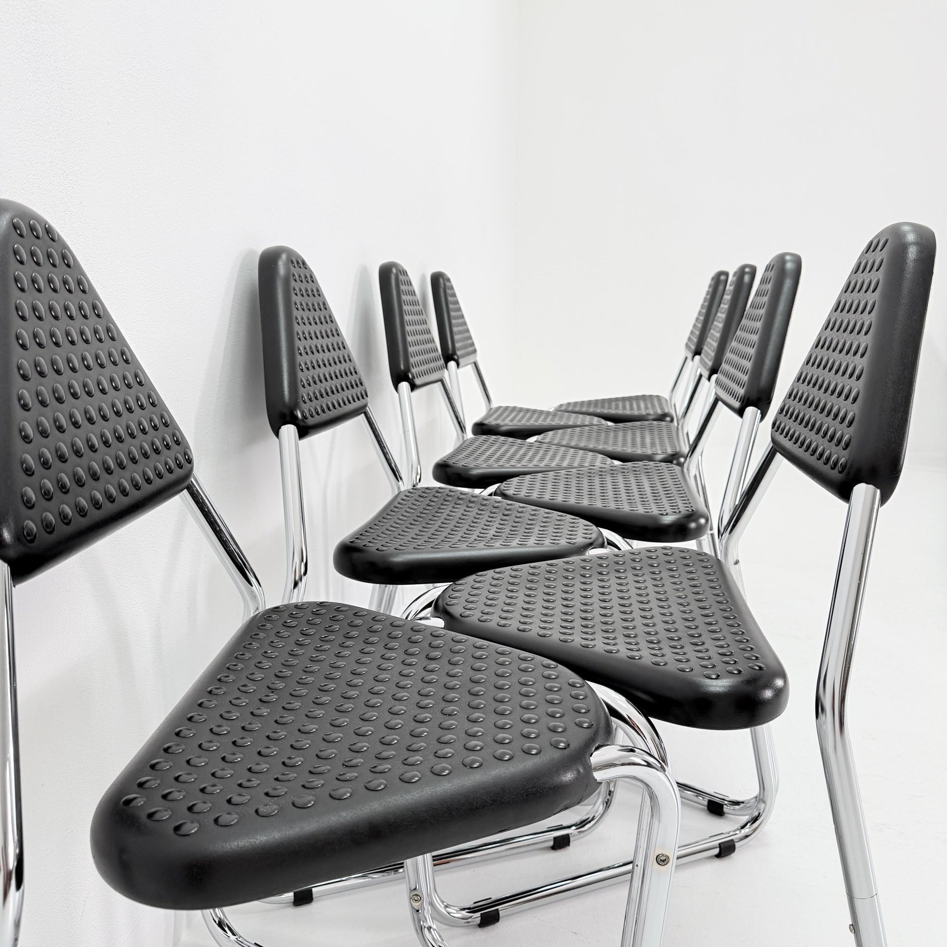 Set of 4 Memphis Style Triangular Dining Chairs, 1980s Germany