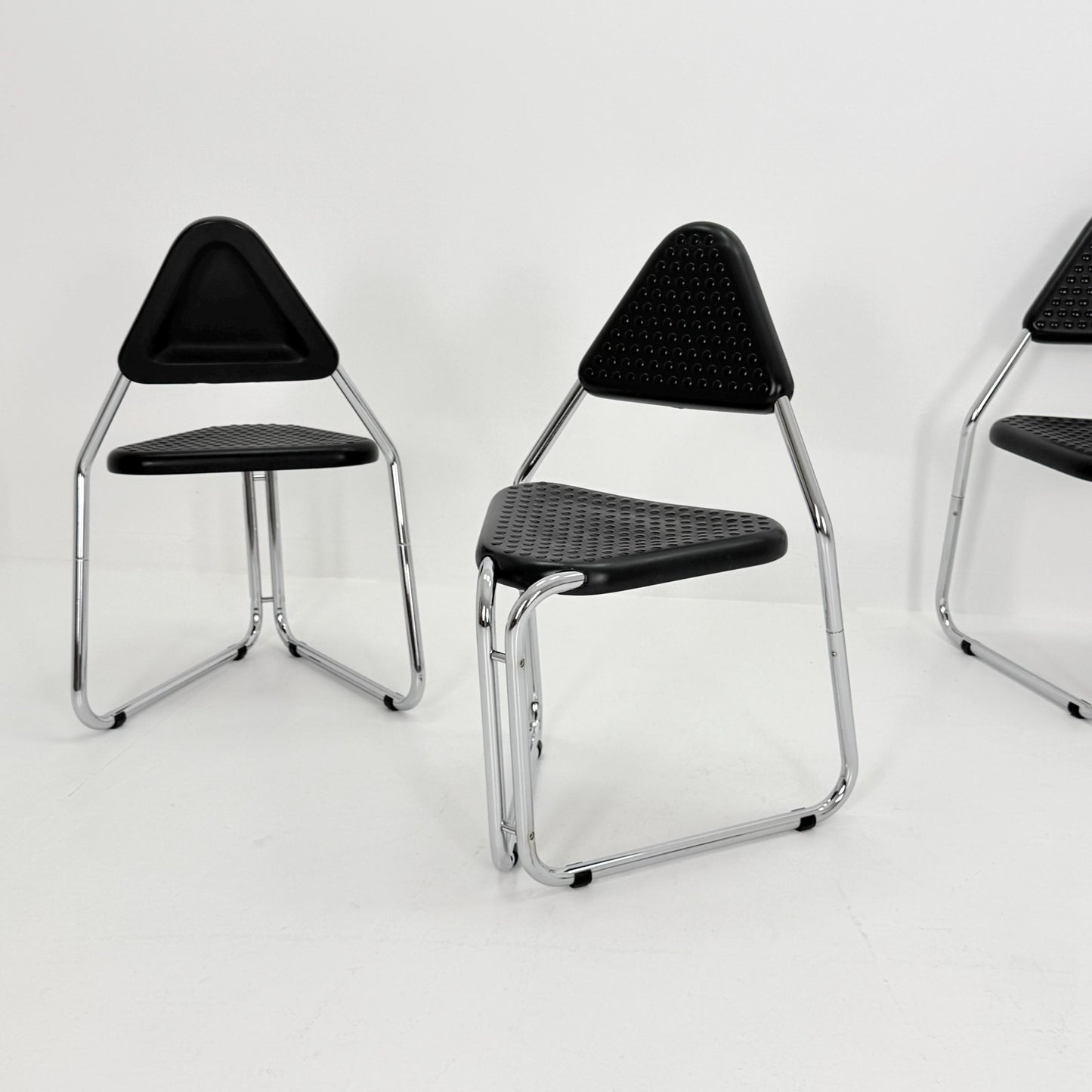 Set of 8 Memphis Style Triangular Dining Chairs, 1980s Germany