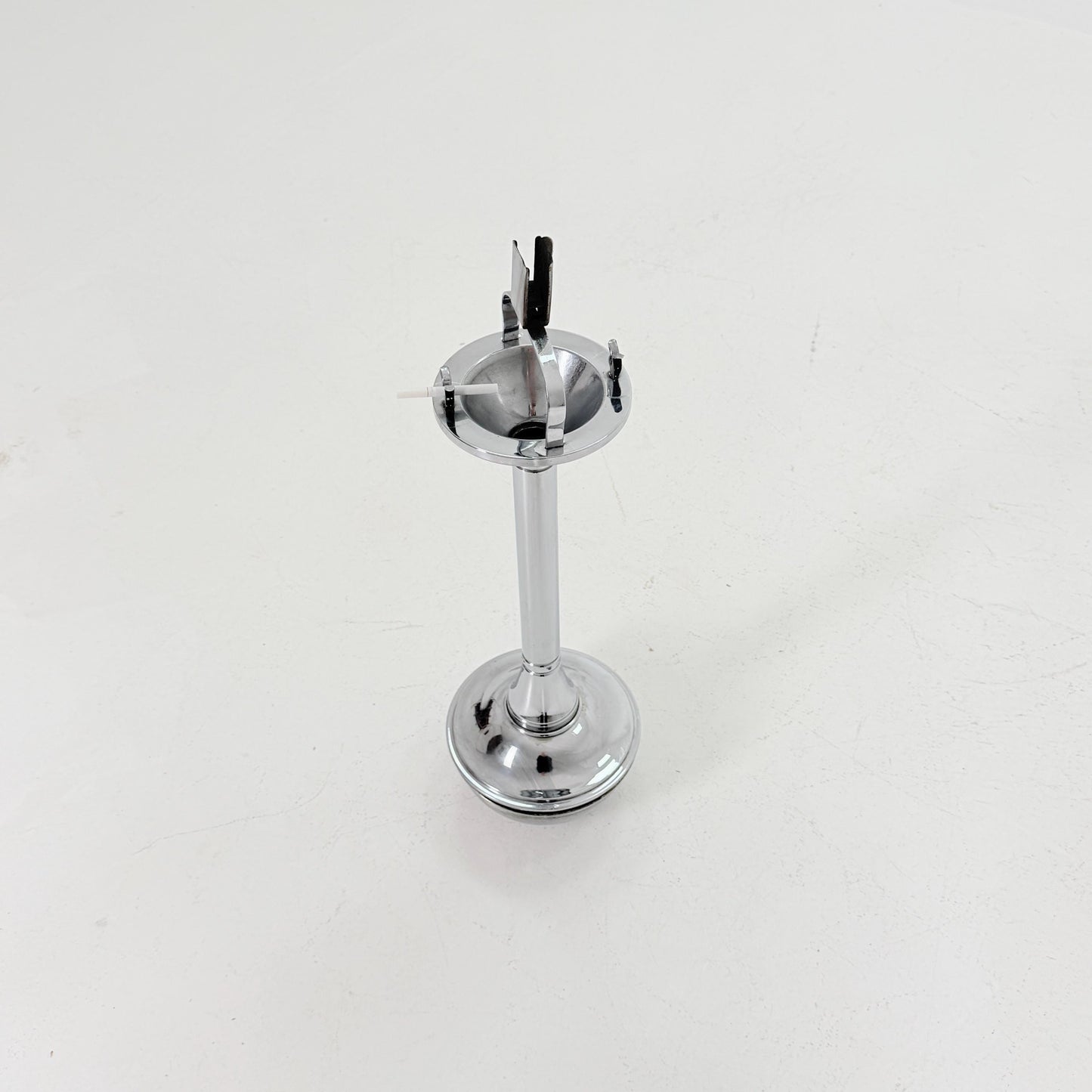 Mid century chrome ashtray stand, attributed to Demeyere, Italy , 1980s