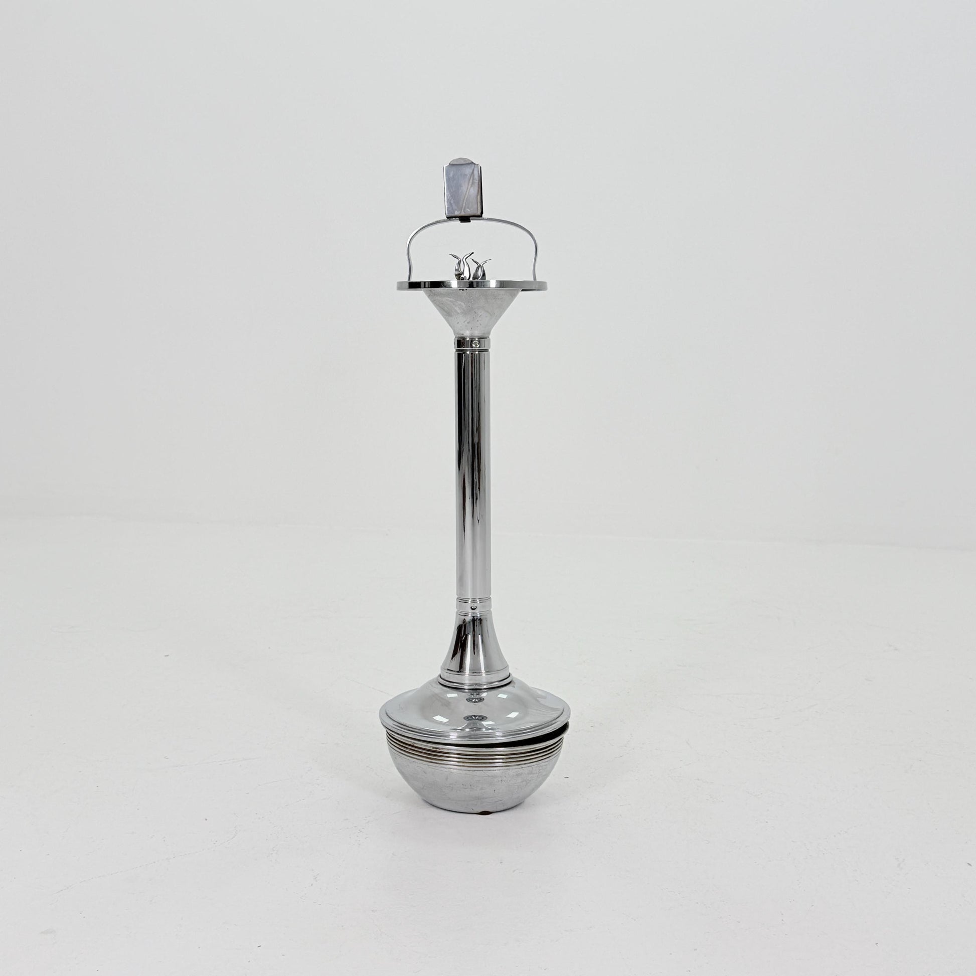 Mid century chrome ashtray stand, attributed to Demeyere, Italy , 1980s