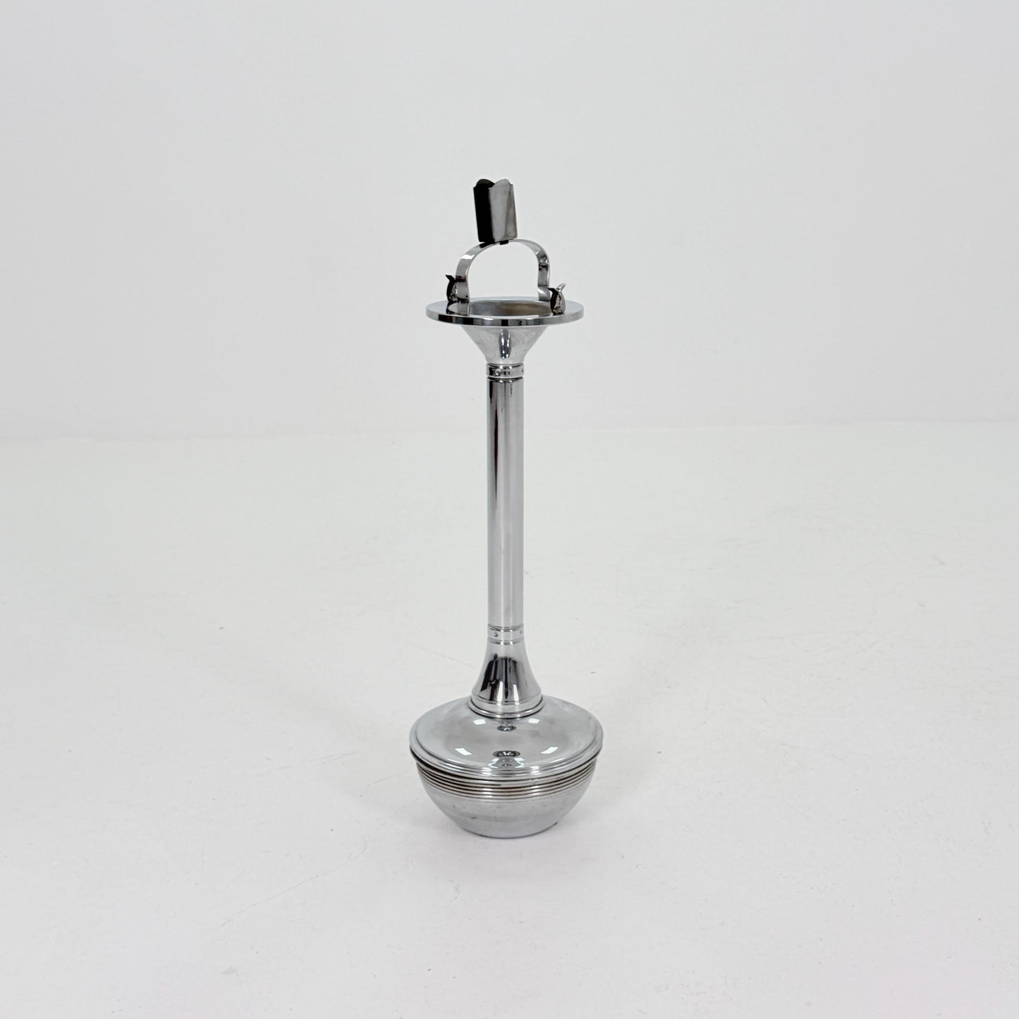 Mid century chrome ashtray stand, attributed to Demeyere, Italy , 1980s