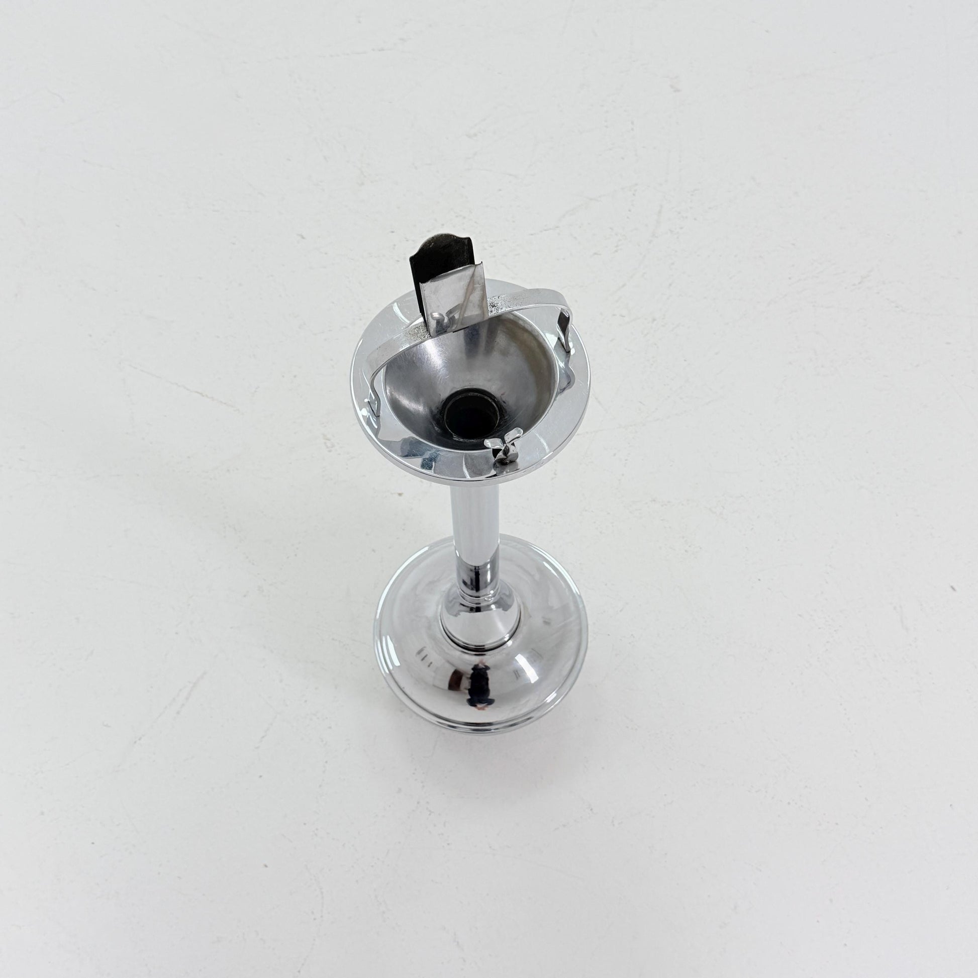 Mid century chrome ashtray stand, attributed to Demeyere, Italy , 1980s