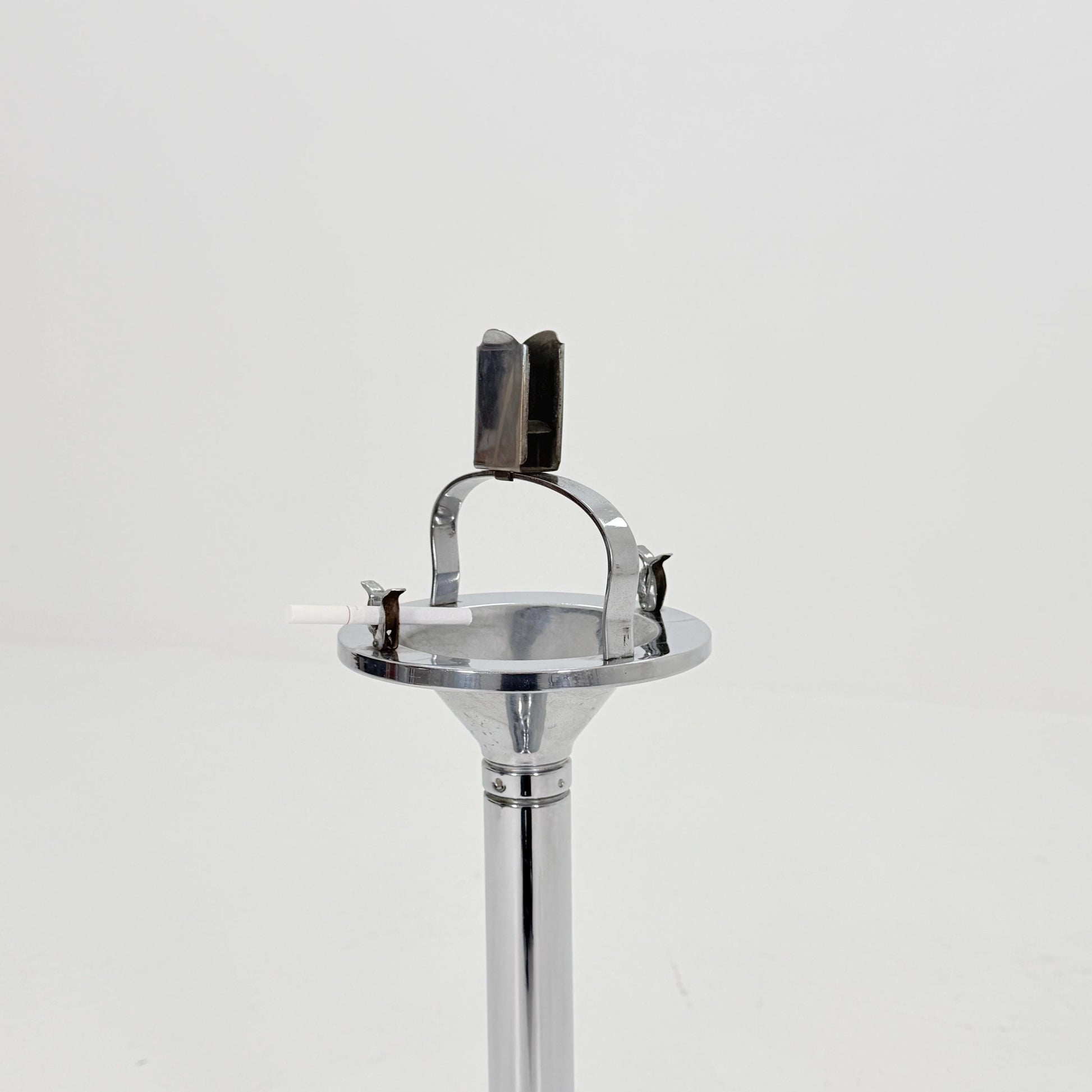 Mid century chrome ashtray stand, attributed to Demeyere, Italy , 1980s