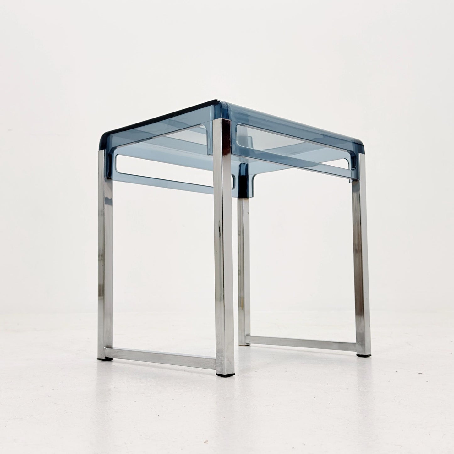 Mid Century Space Age Blue Side Table by Marc Berthier for Prisunic, 1970s