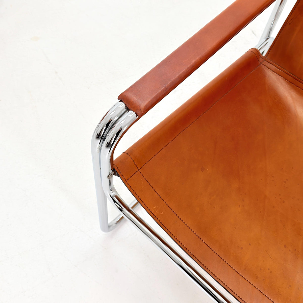 1 of 2 Mid-Century Italian Leather & Chrome Lounge Armchairs – Jox Interni, 1970s