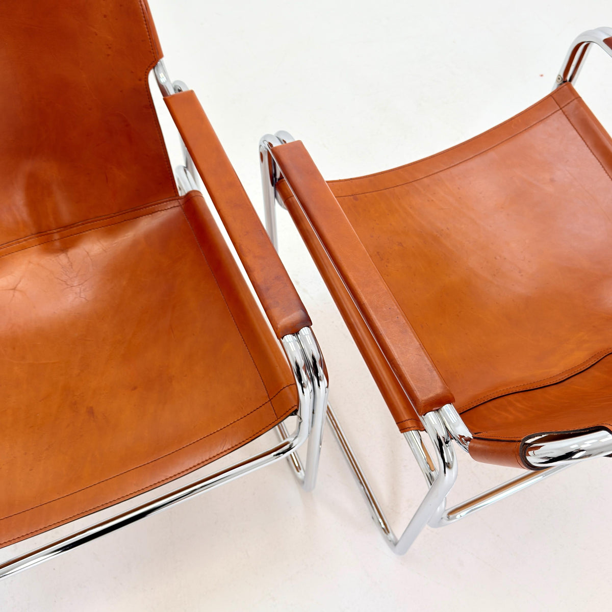 1 of 2 Mid-Century Italian Leather & Chrome Lounge Armchairs – Jox Interni, 1970s