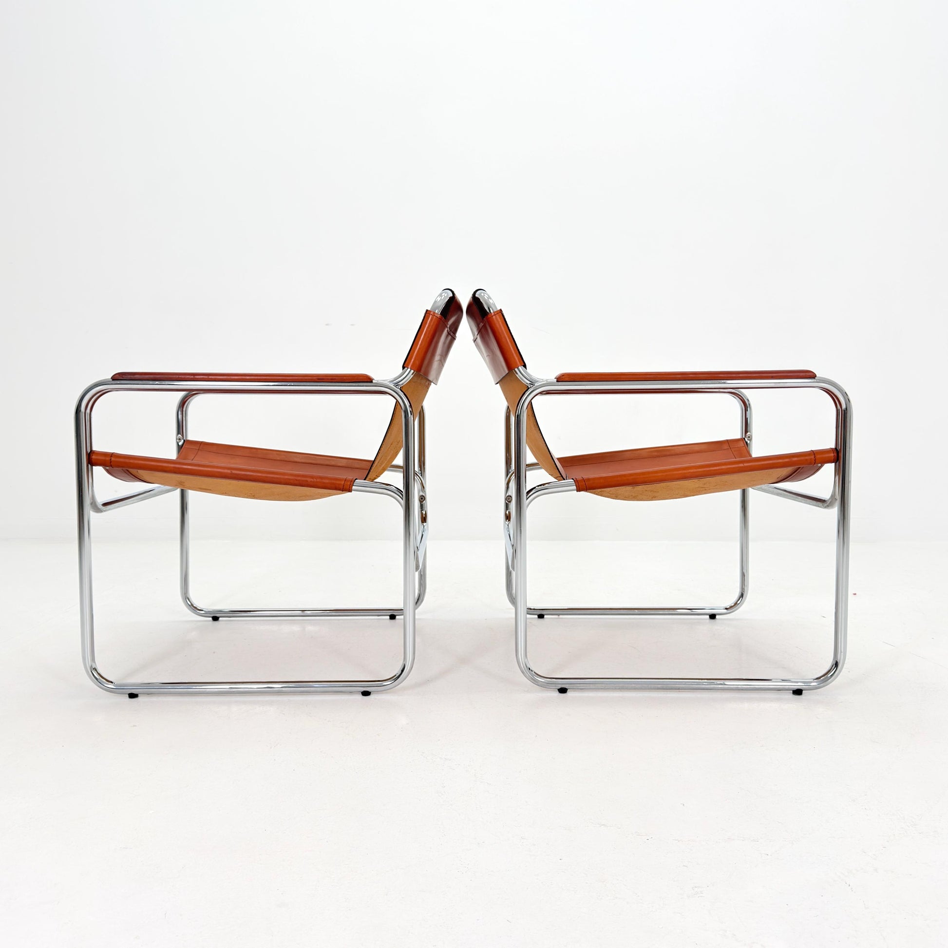 Mid-Century Italian Leather & Chrome Armchair Jox Interni 1970s