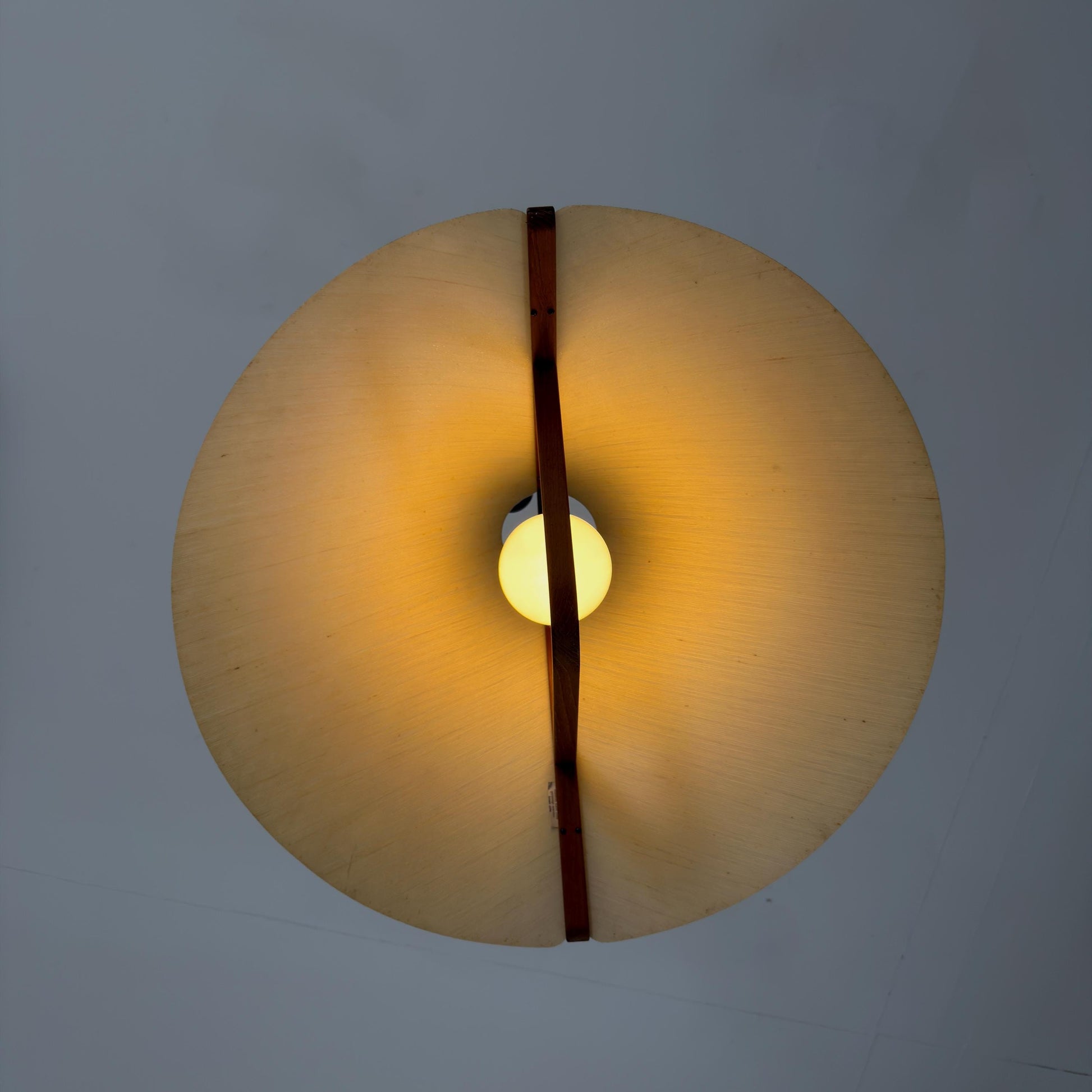 Mid-Century Adjustable Teak Wood & Fabric Pendant Lamp by Domus, Germany, 1960s