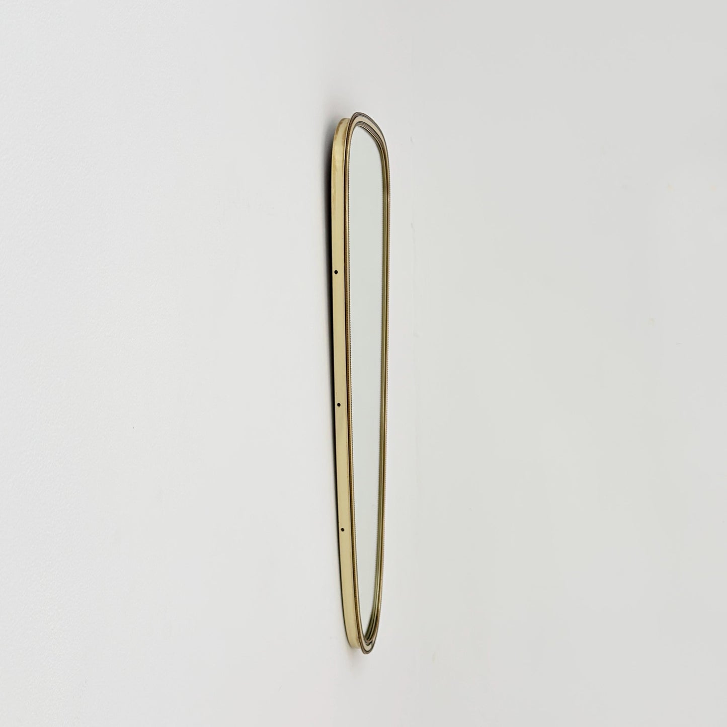 Mid-Century Brass Kidney Wall Mirror, 1960s Germany