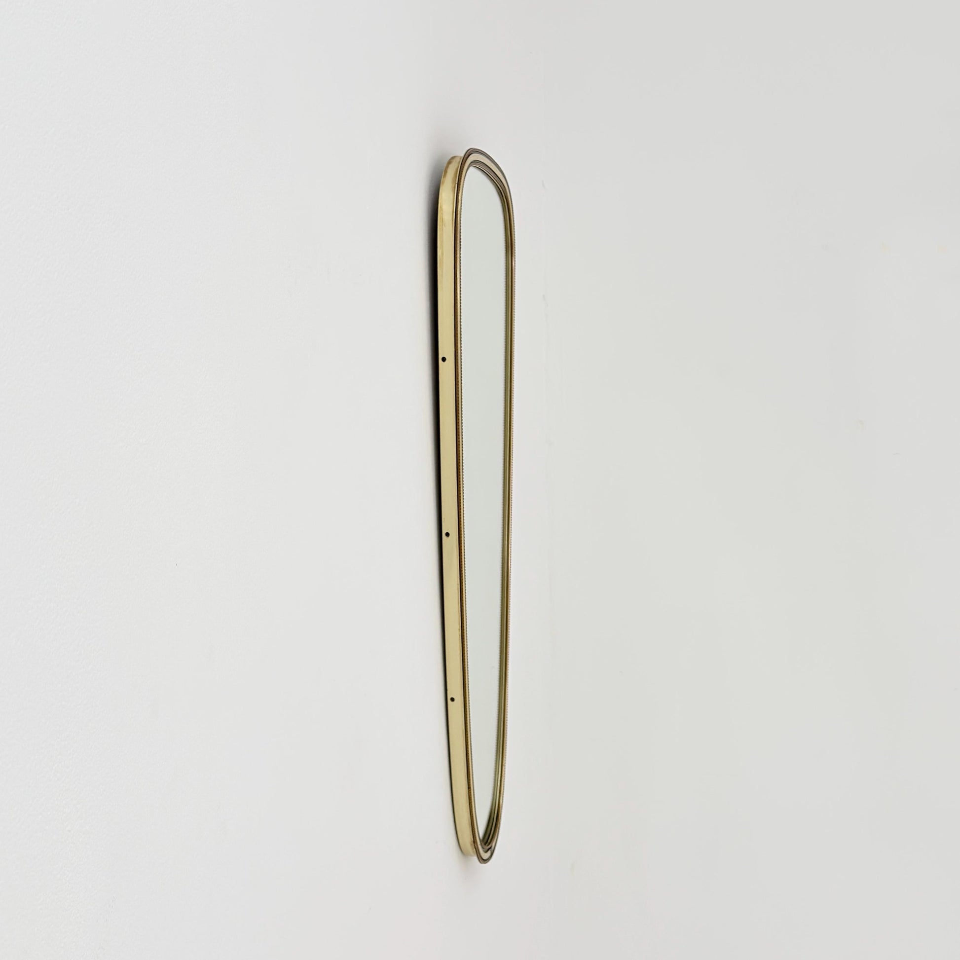 Mid-Century Brass Kidney Wall Mirror, 1960s Germany