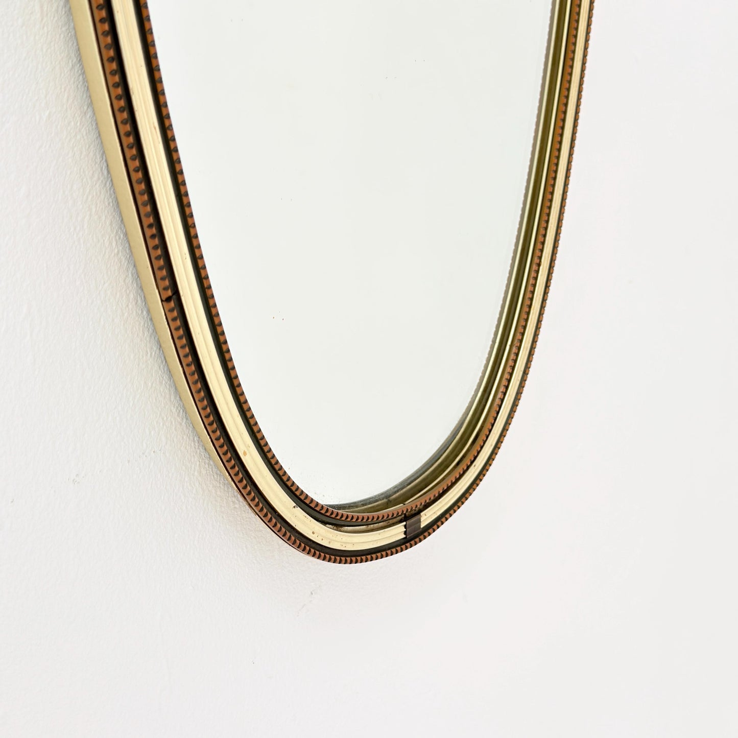 Mid-Century Brass Kidney Wall Mirror, 1960s Germany