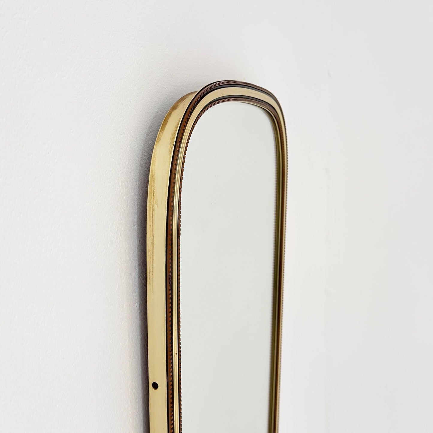 Mid-Century Brass Kidney Wall Mirror, 1960s Germany