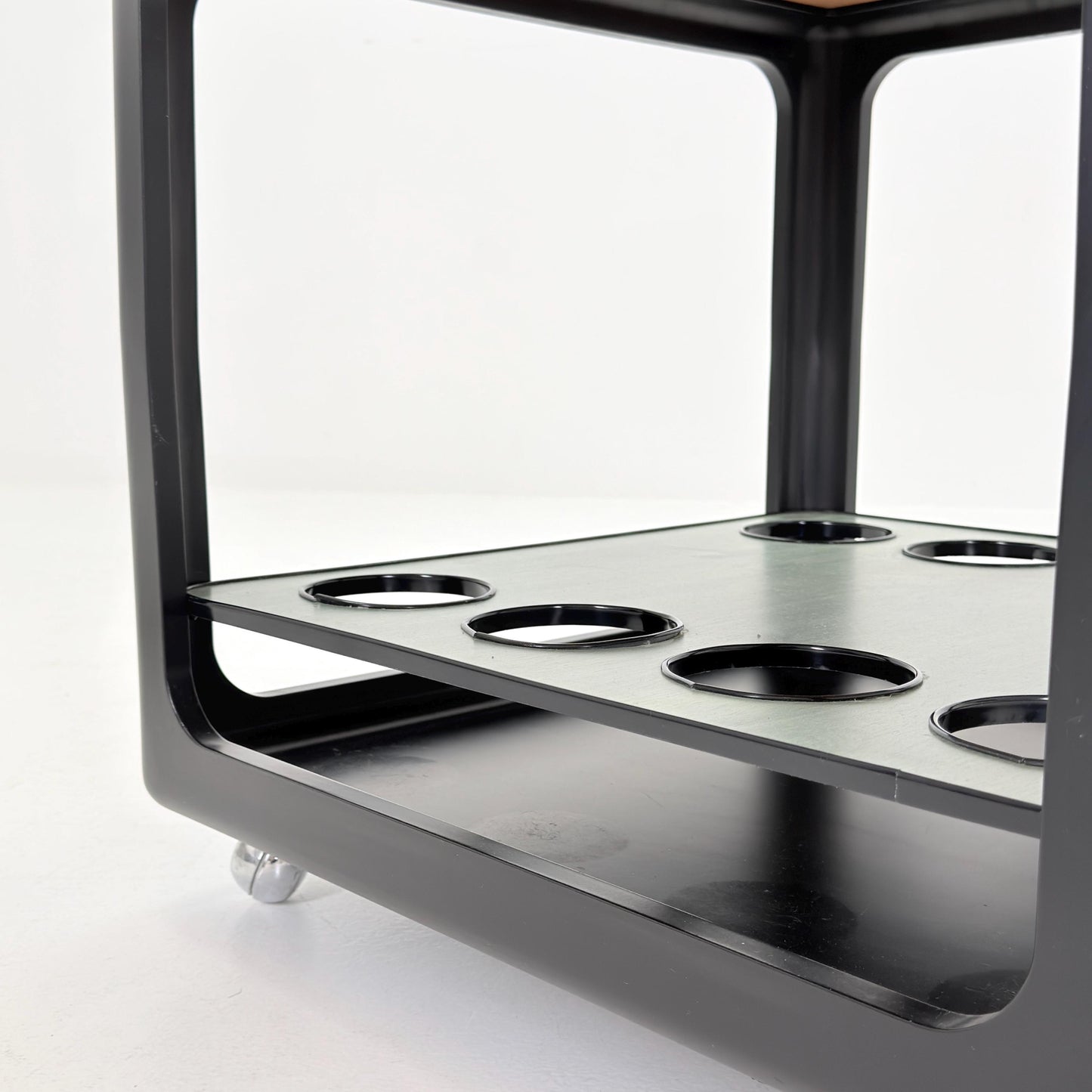 Rare Space Age Cube Bar Cart, by Horn 1970s Germany – Vintage Club Würfel Bar Table, Black & Green