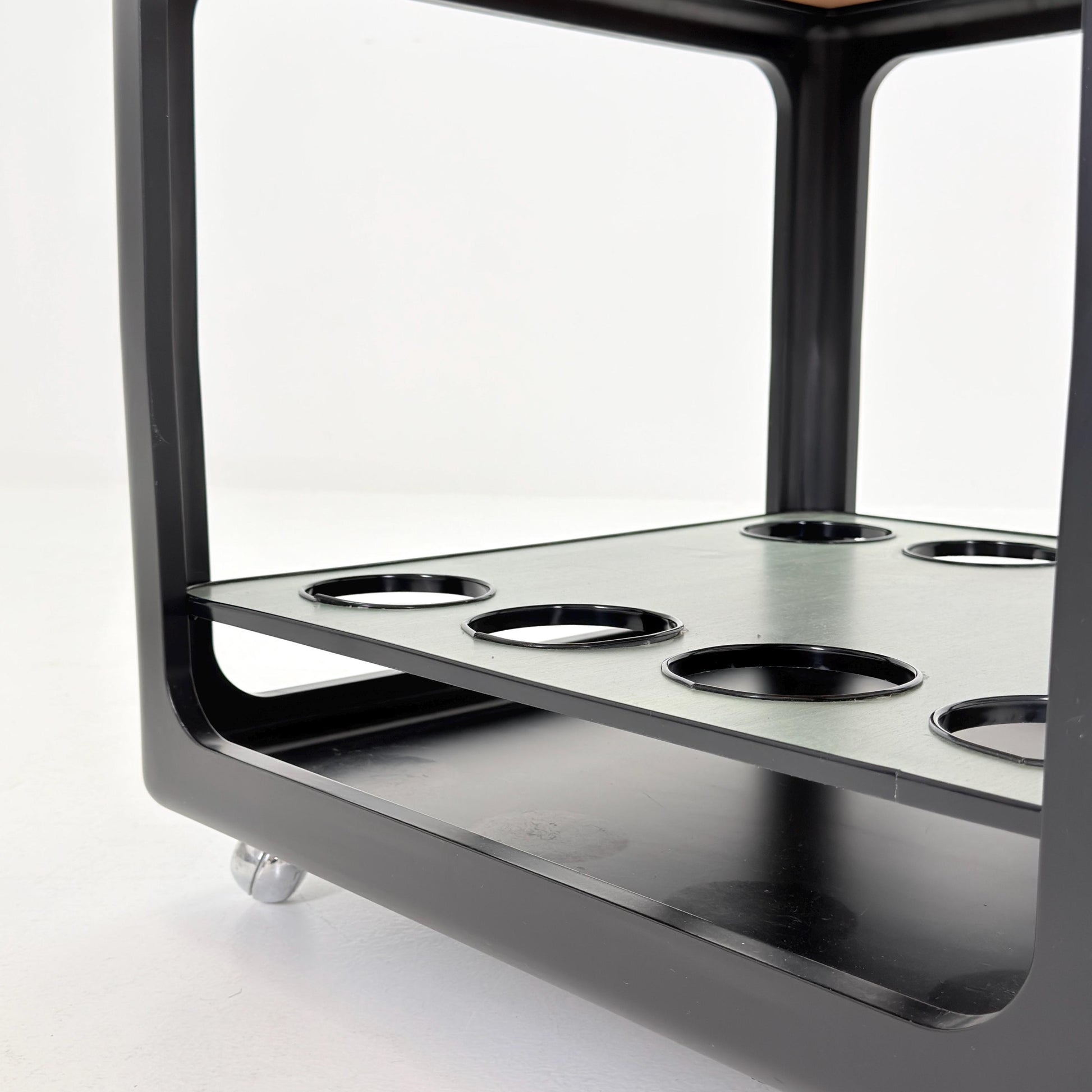 Rare Space Age Cube Bar Cart, by Horn 1970s Germany – Vintage Club Würfel Bar Table, Black & Green