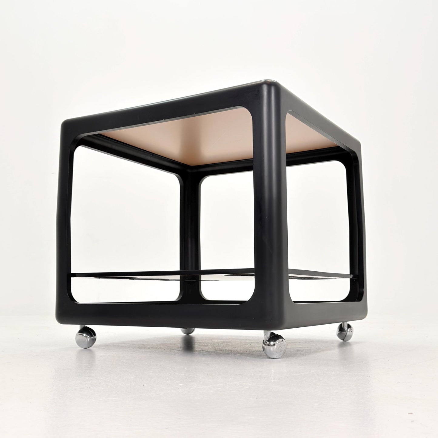 Rare Space Age Cube Bar Cart, by Horn 1970s Germany – Vintage Club Würfel Bar Table, Black & Green