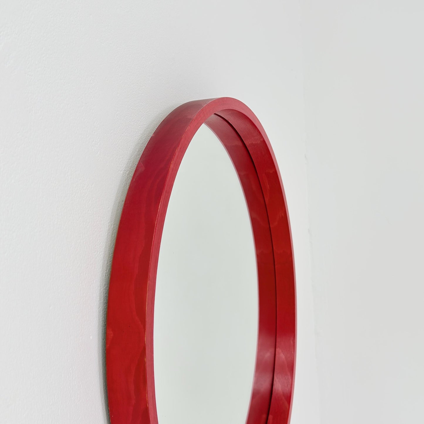 Mid-Century Large Round Wooden Wall Mirror, 1970s Germany