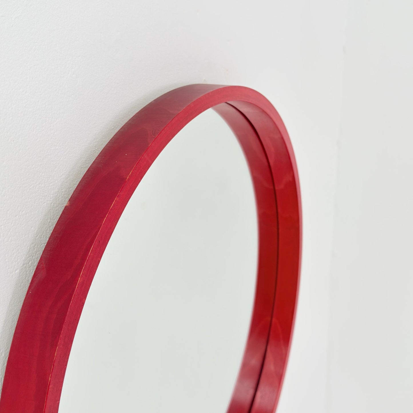 Mid-Century Large Round Wooden Wall Mirror, 1970s Germany