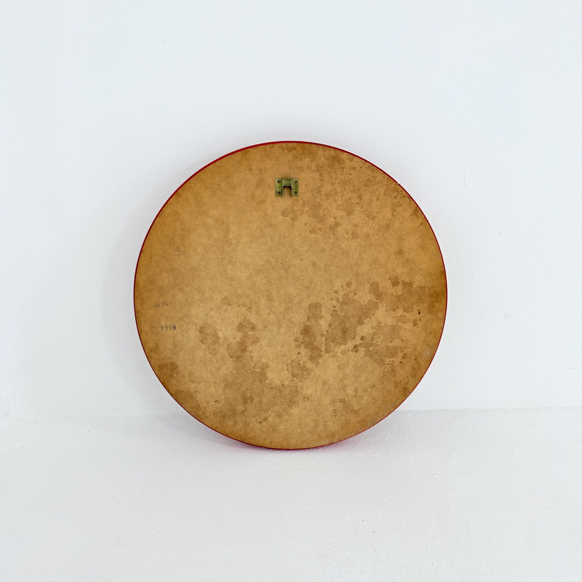 Mid-Century Large Round Wooden Wall Mirror, 1970s Germany