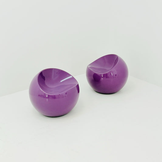 1 of 2 Mid Century Retro Ball Chair Dupont Stool by Finn Stone,Xl Boom Belgium 1980s