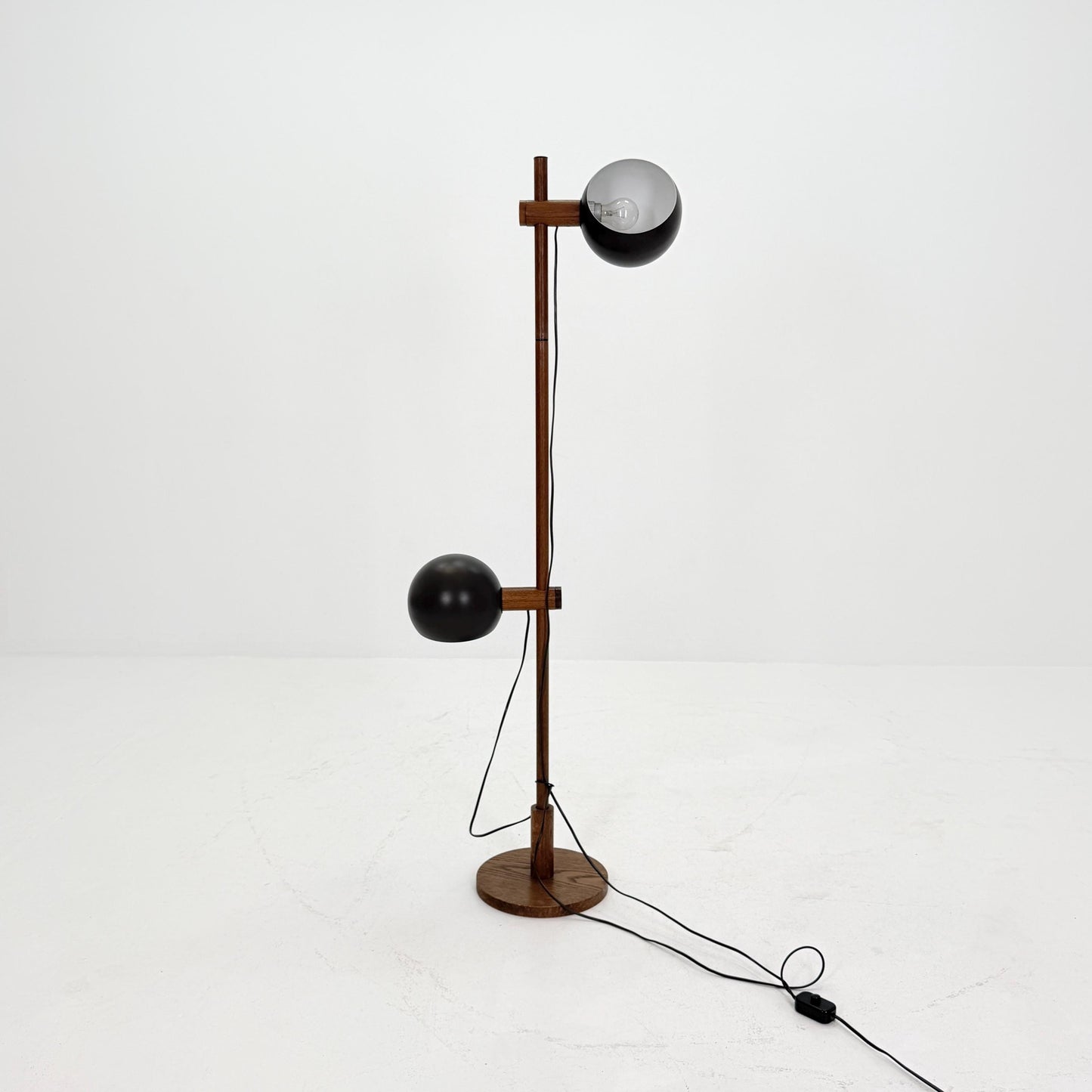 Mid Century Oak Floor Lamp by Temde Leuchten Switzerland 1960s