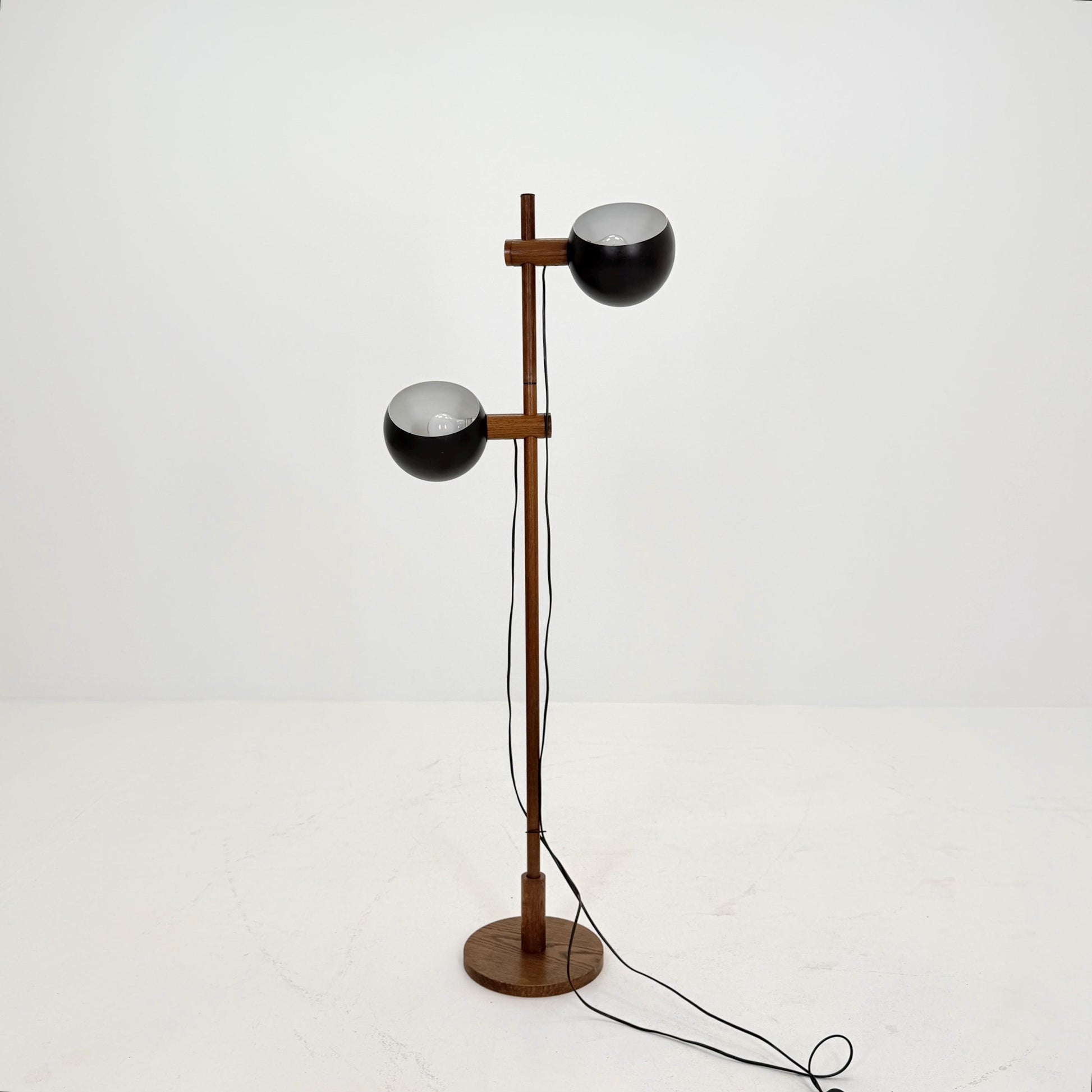 Mid Century Oak Floor Lamp by Temde Leuchten Switzerland 1960s